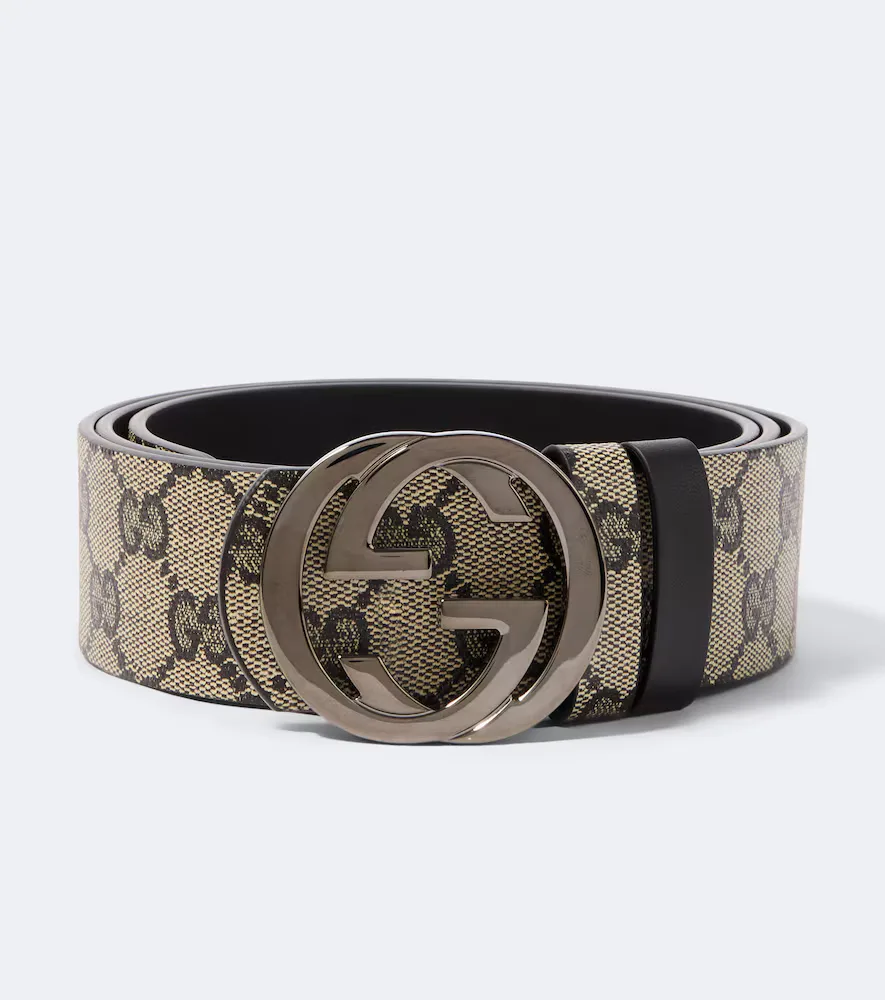 Interlocking G Reversible GG Canvas Belt by Gucci