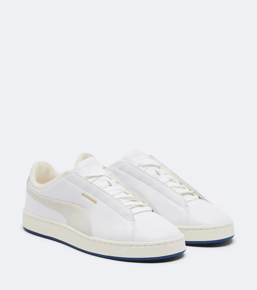 Suede-Trimmed Leather Low-Top Sneakers by Jil Sander