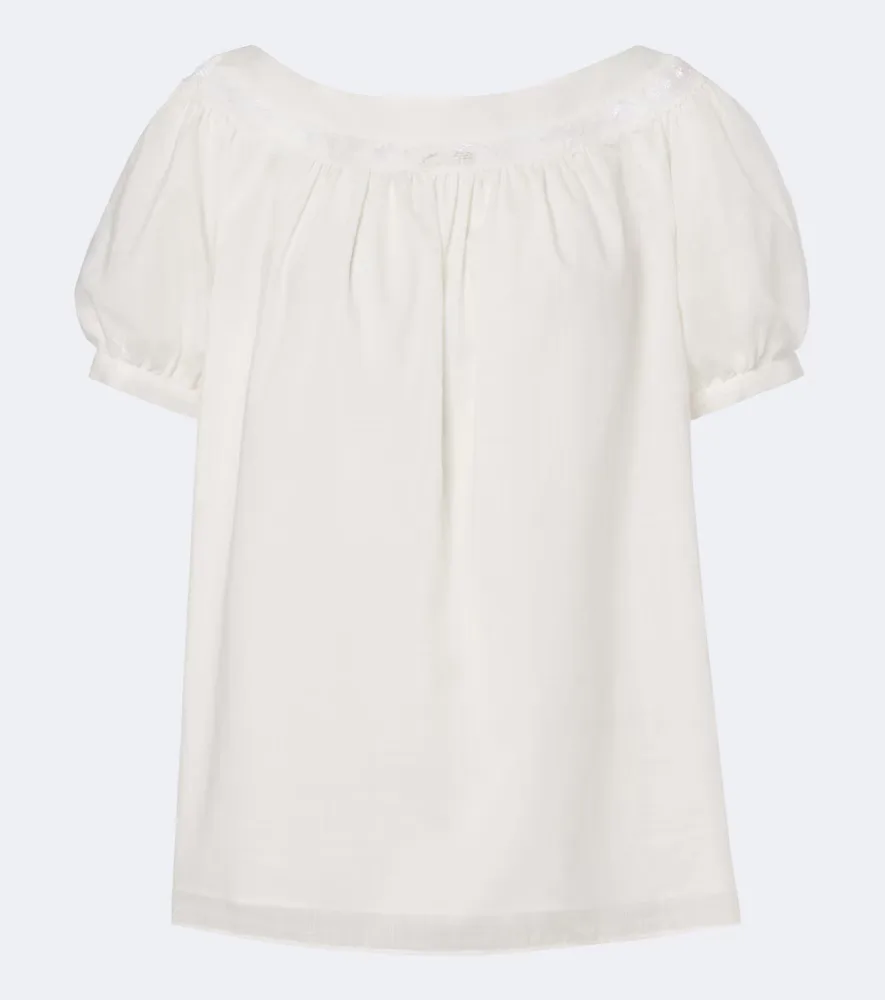 Marilyn Lace-Trimmed Cotton Top by Posse