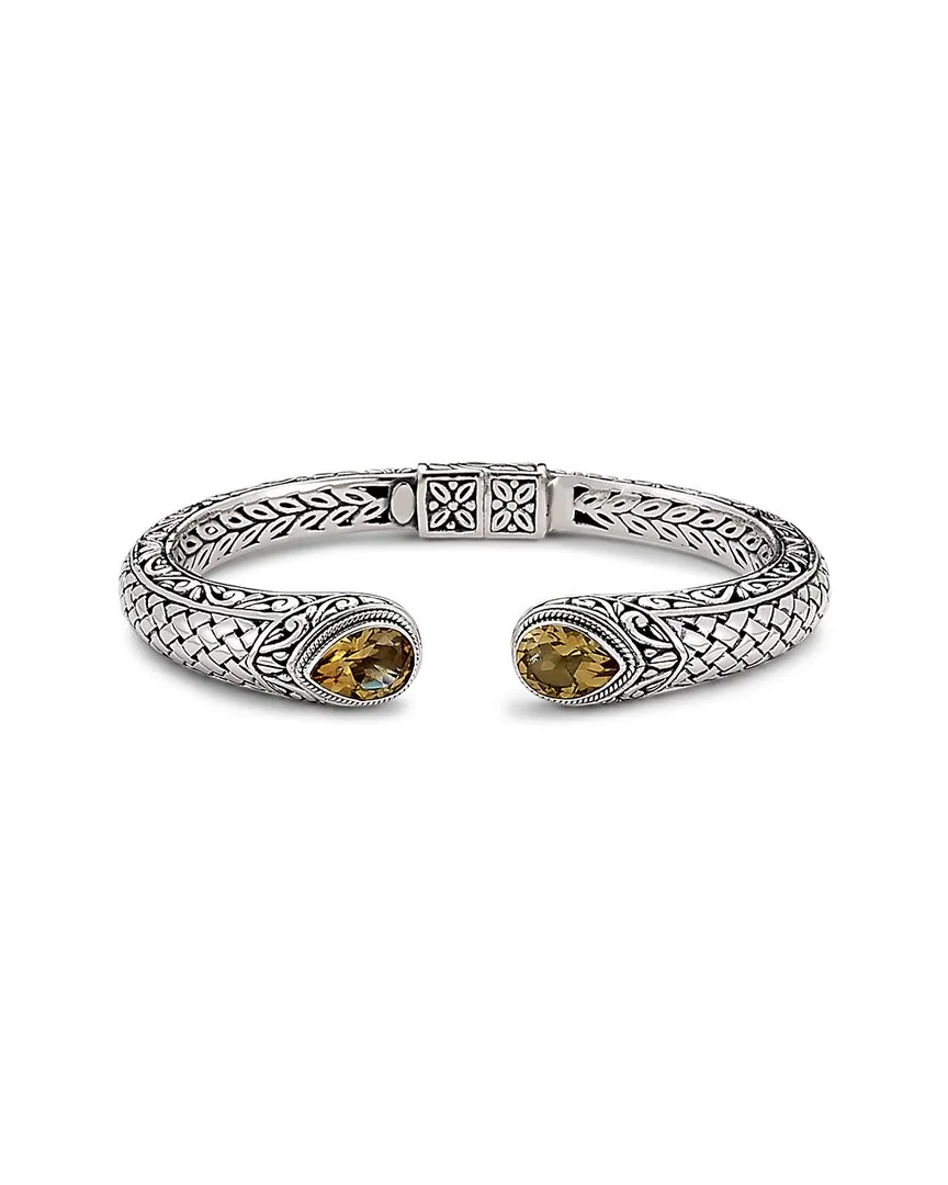 Silver 3.50 ct. tw. Citrine Woven Bangle Bracelet by Samuel B