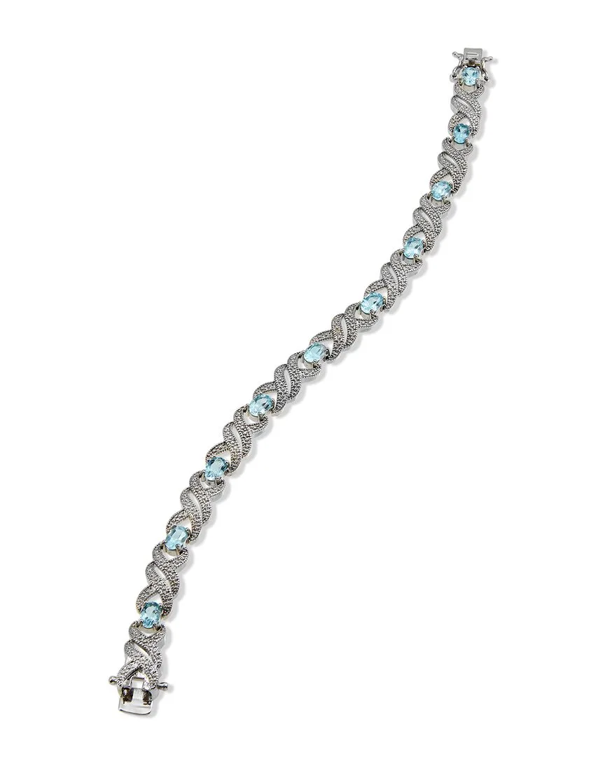 4.02 ct. tw. Blue Topaz Link Bracelet by Savvy Cie