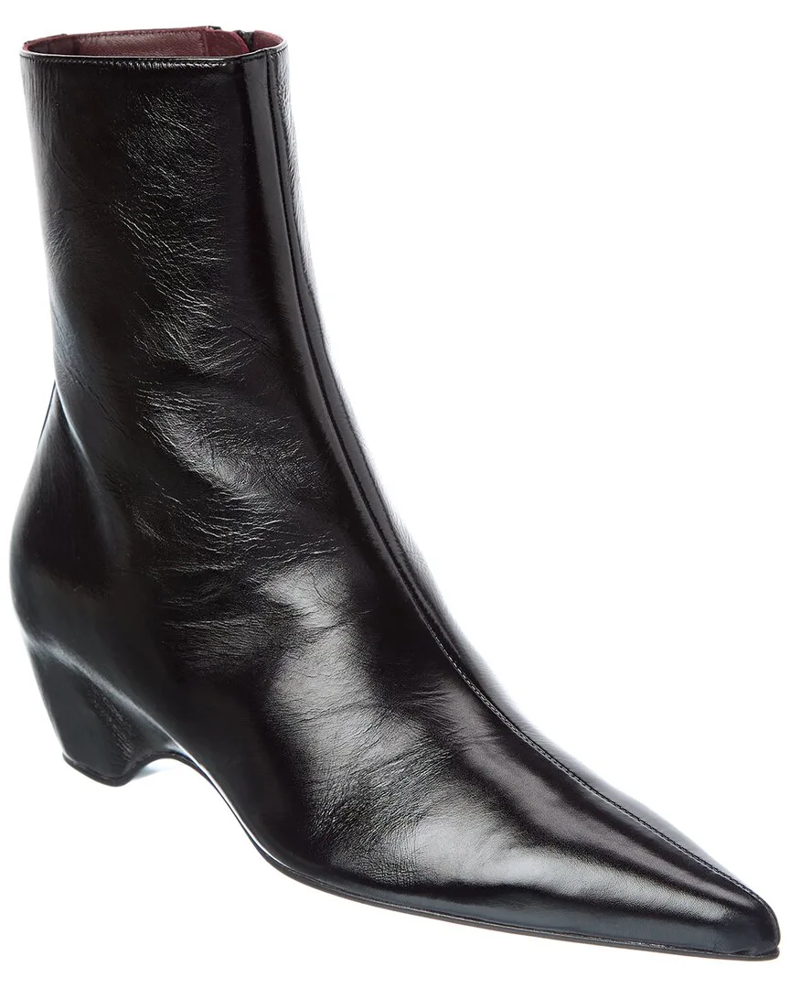Sybil Leather Bootie by Khaite