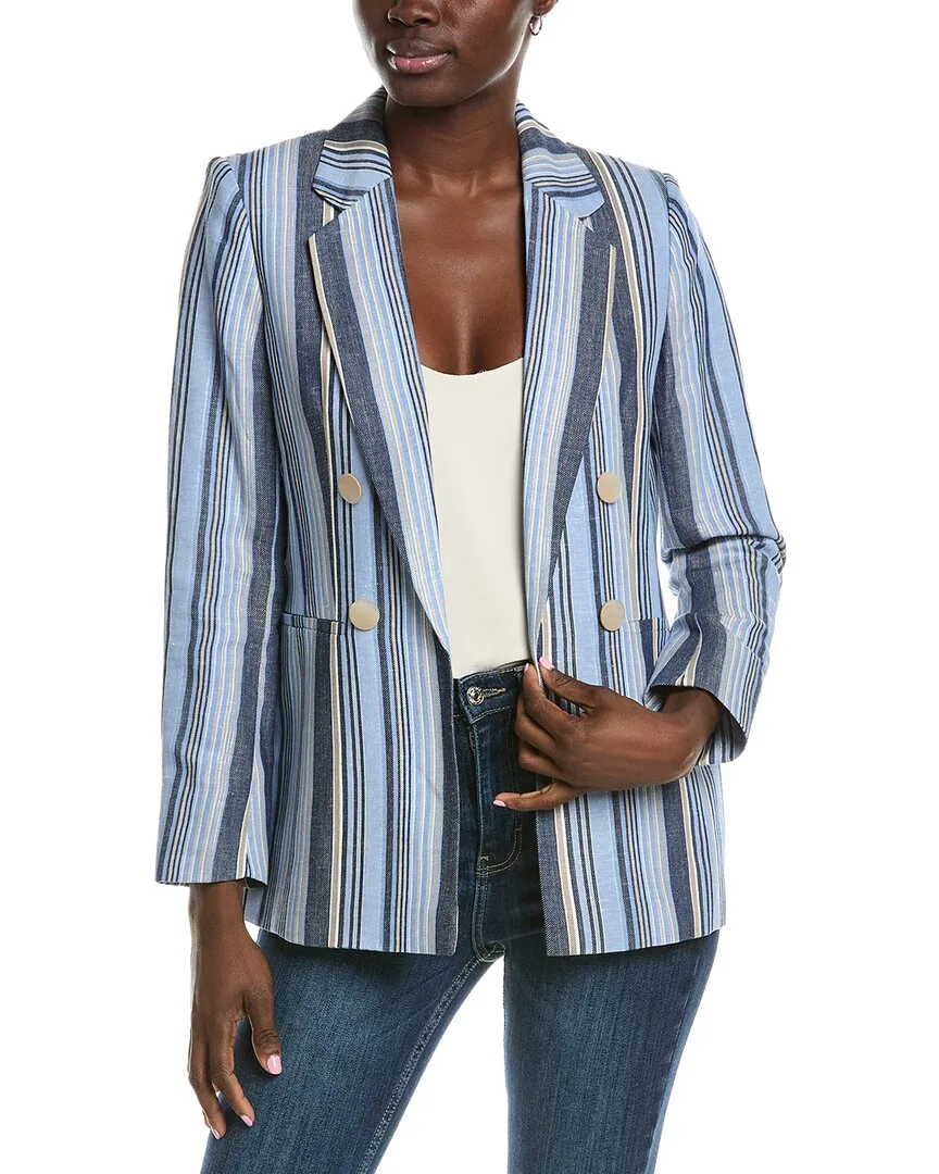 Sleeve Slit Stripe Blazer by Anne Klein