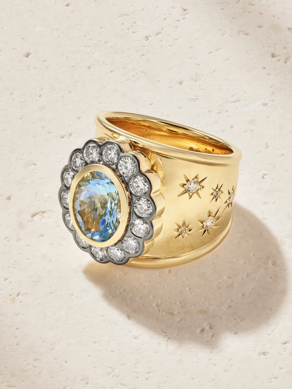 - Alix Cigar 14-karat Gold, Aquamarine And Diamond Ring -