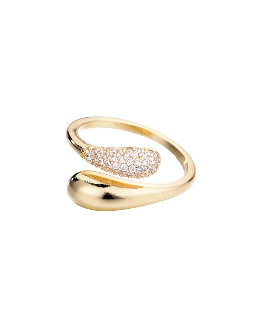 14K Plated CZ Curved Bands Ring by Adornia