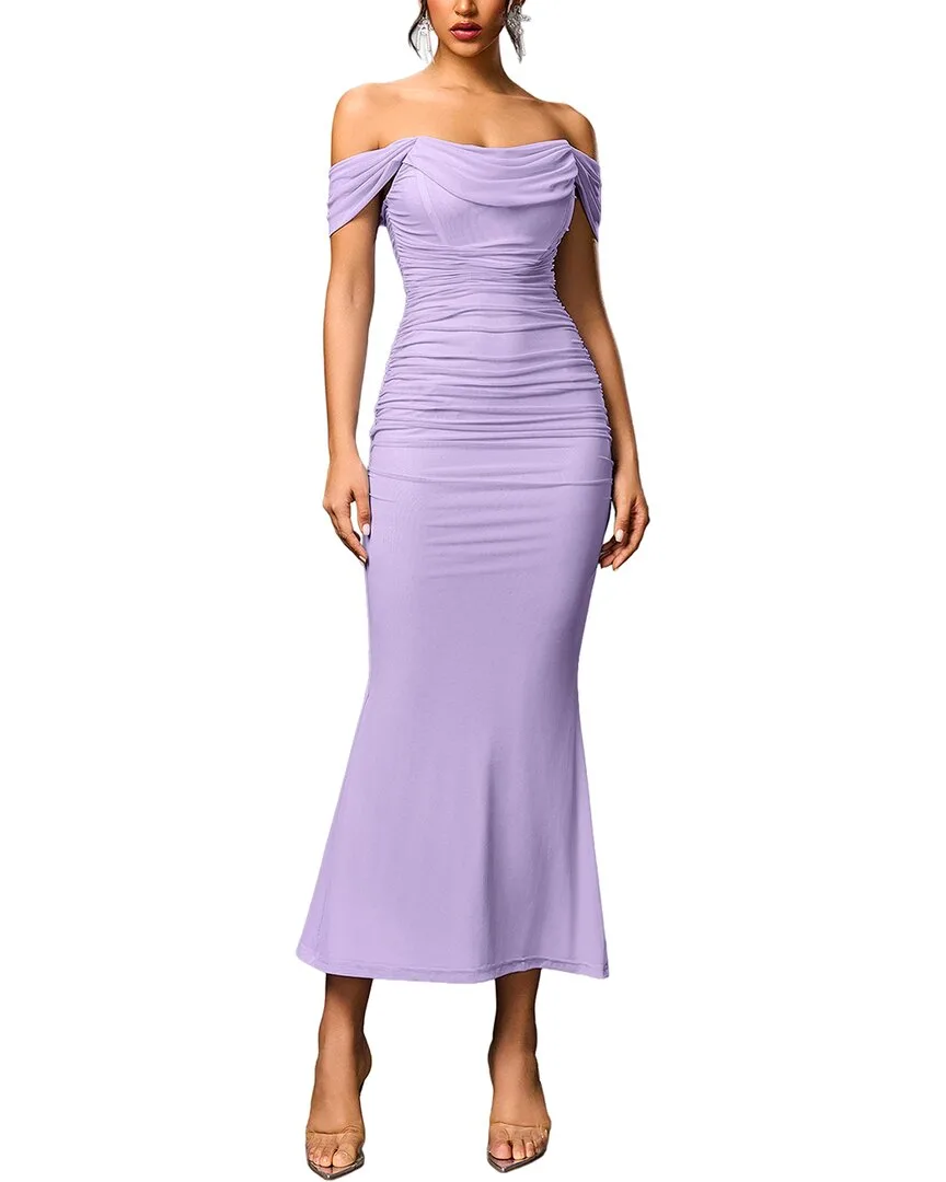 Off-The-Shoulder Midi Dress