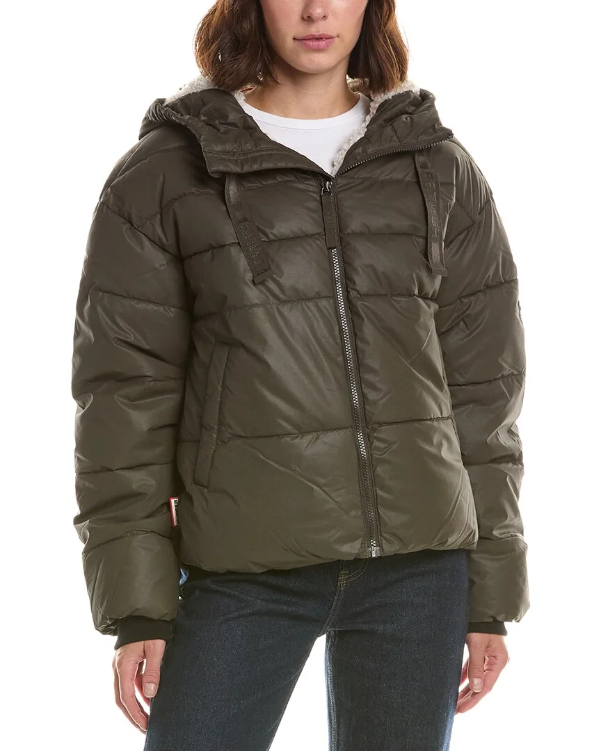 Admiral Coated Cropped Puffer Jacket by Hunter
