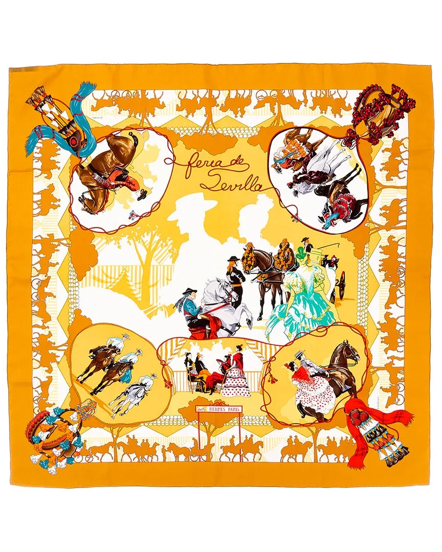 Feria De Seville Hubert De Watrigant Silk Scarf (authentic Pre-Loved) by Herms