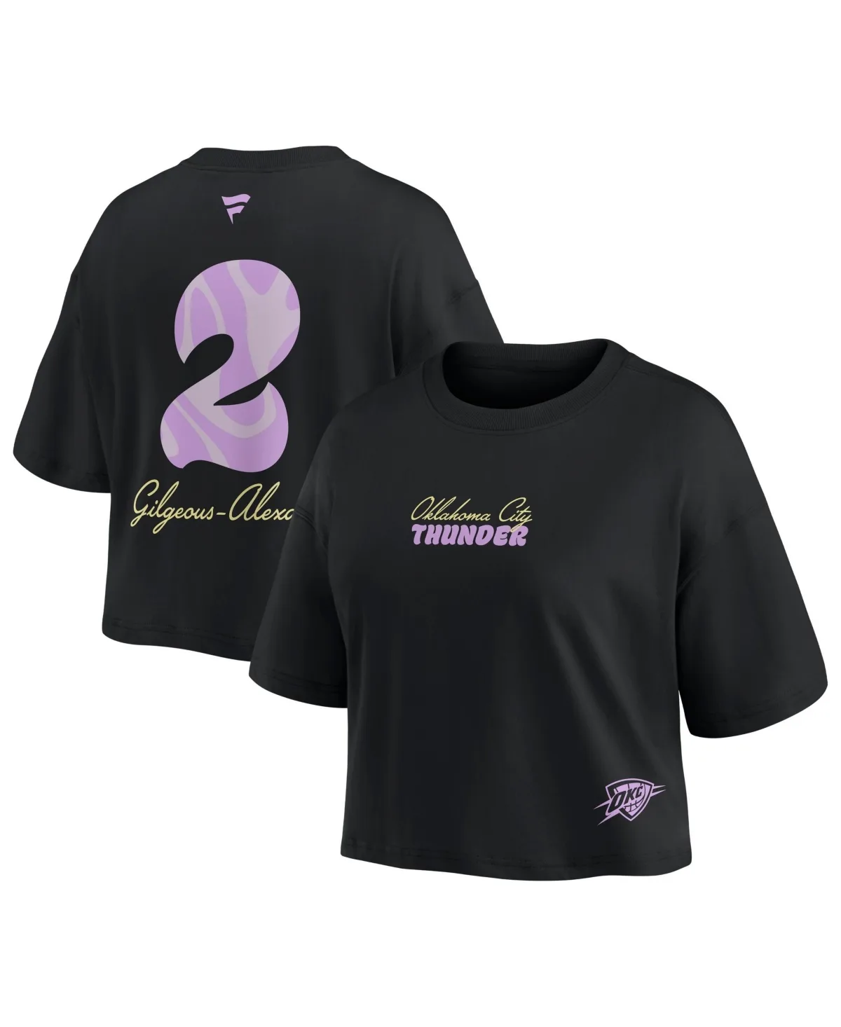 Shai Gilgeous-Alexander Oklahoma City Thunder Name & Number Cropped Top by Fanatics