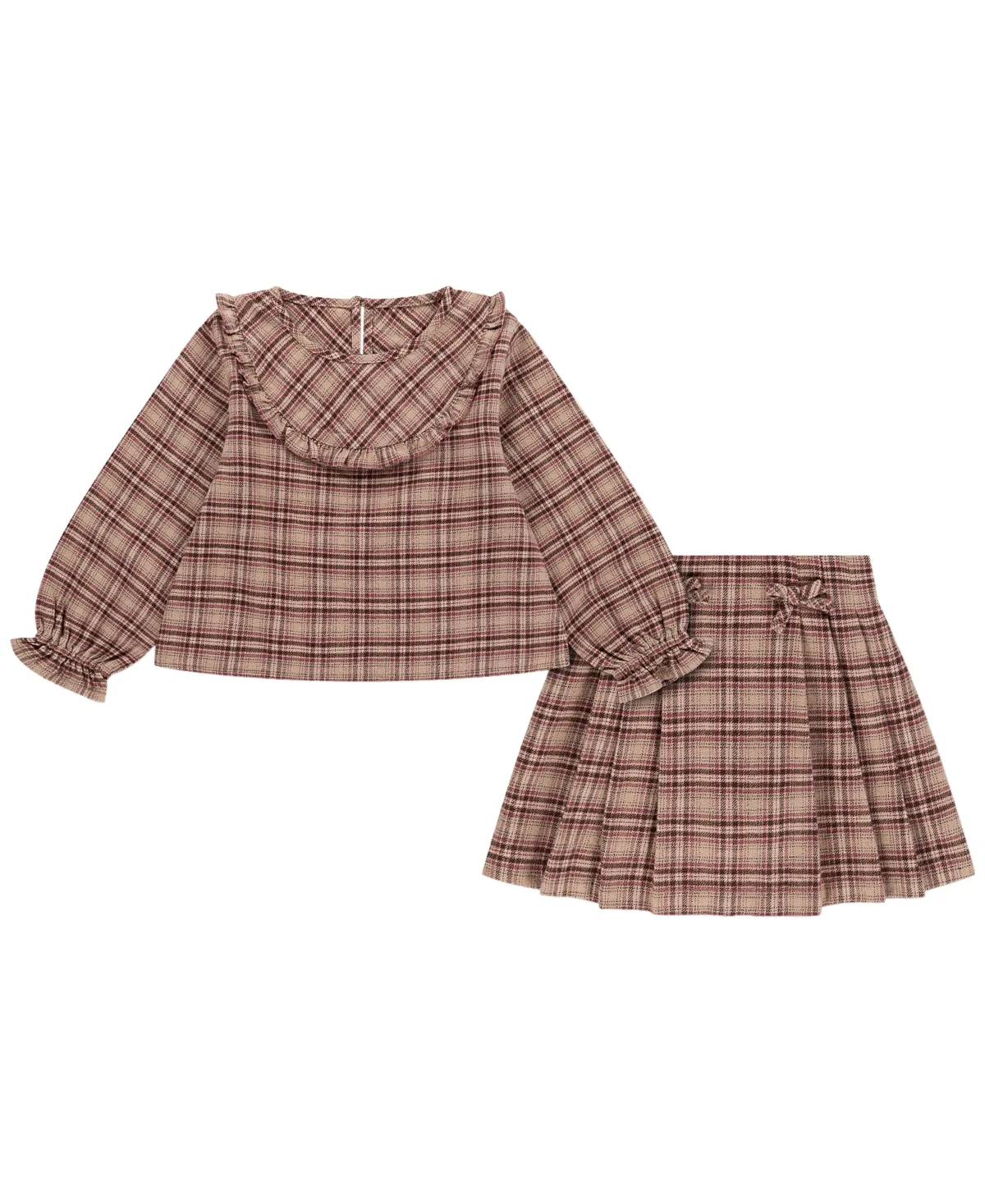 Boho Long-Sleeve Check-Flannel Blouse and Skort, 2-Piece Set by Abercrombie Kids