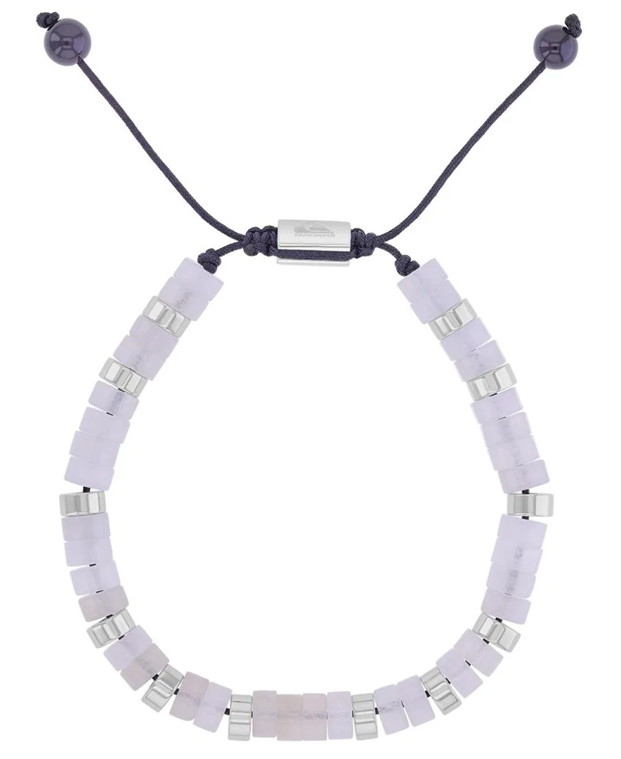 Platinum-Plated Steel White Onyx Adjustable Slider Bracelet by Quiksilver
