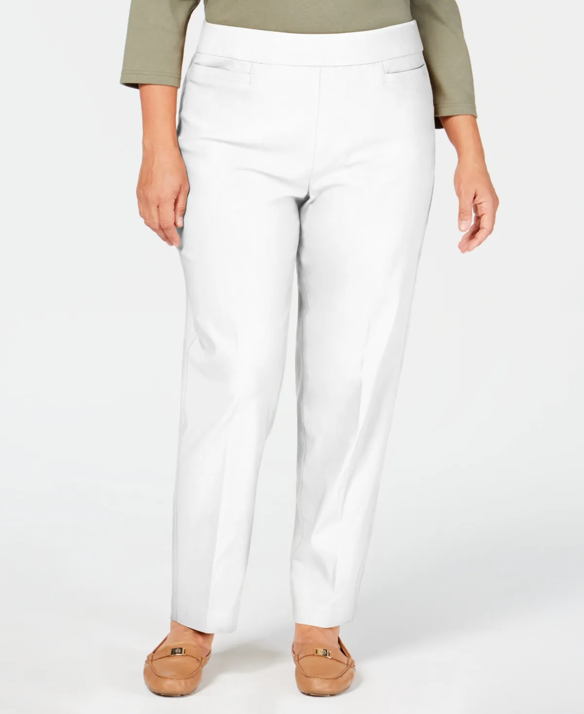 Alfred Dunner Classic Allure Tummy Control Pull-On Average Length Pants by Alfred Dunner