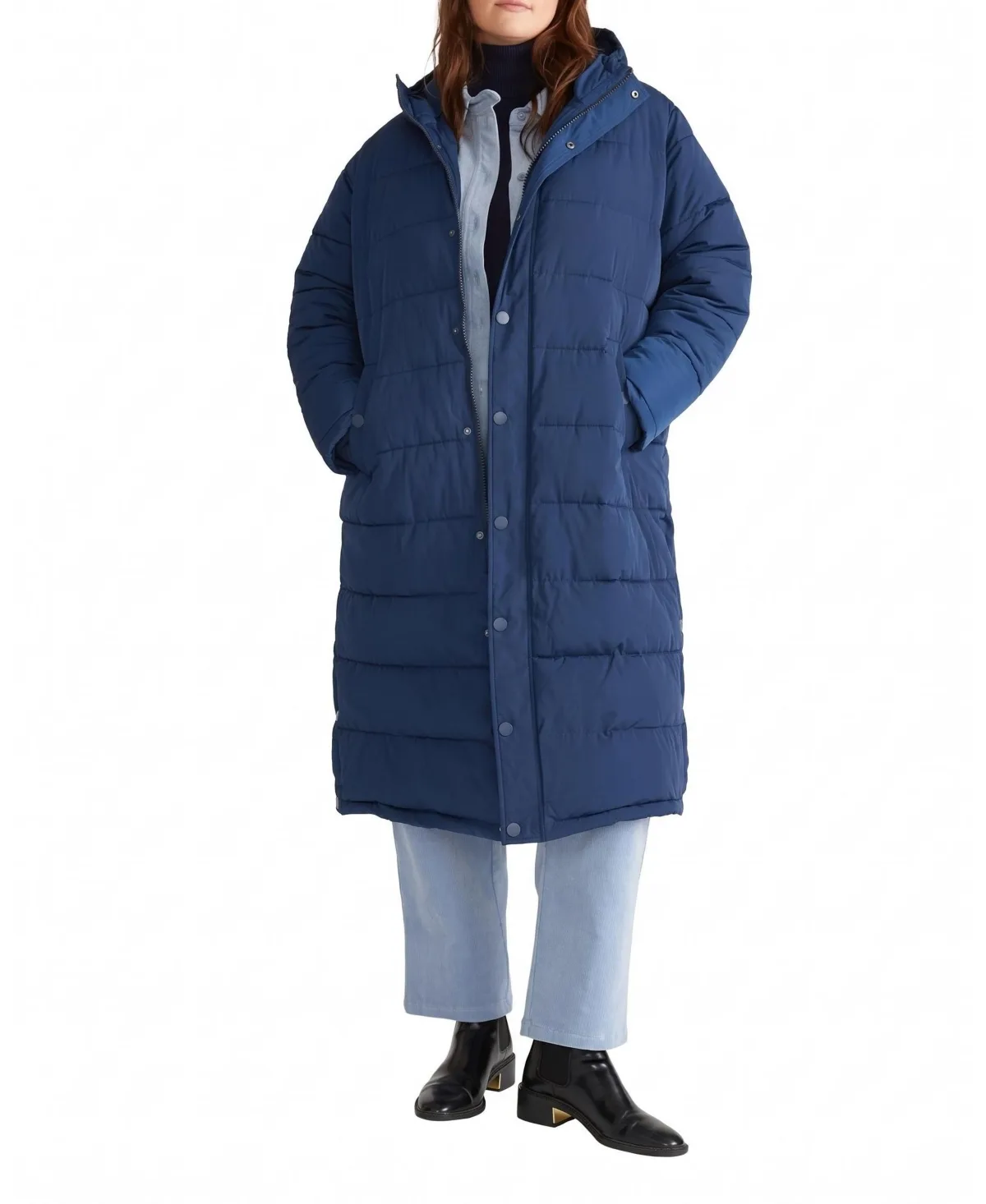 Everest Long Water-Resistant Hooded Puffer by Universal Standard