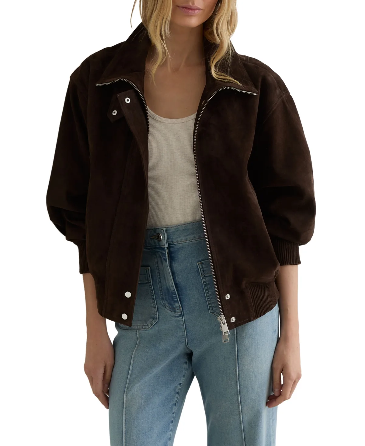 Cara Funnel-Neck Bomber Jacket
