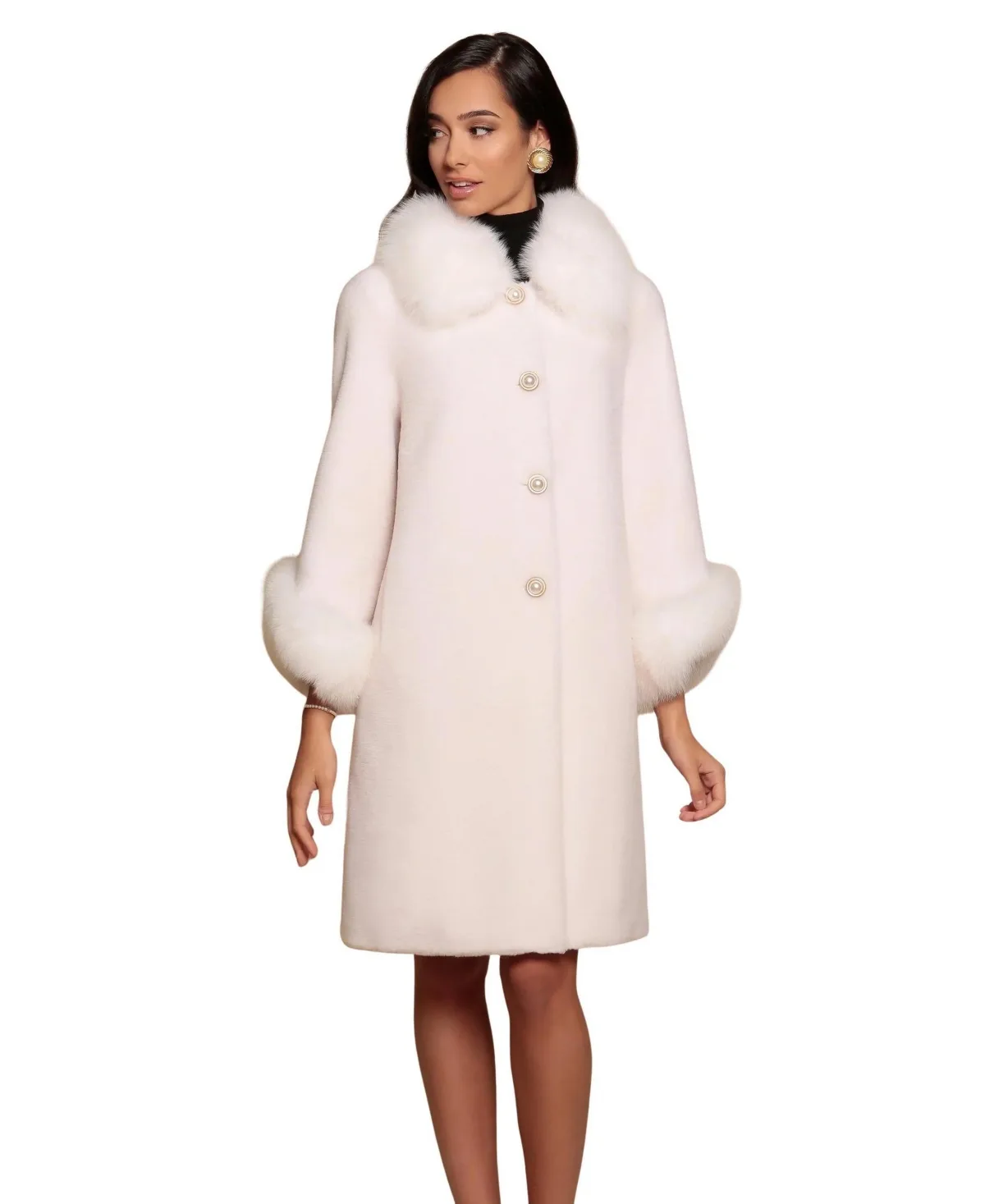 Monroe Wool and Faux Fur Teddy Coat by Santinni