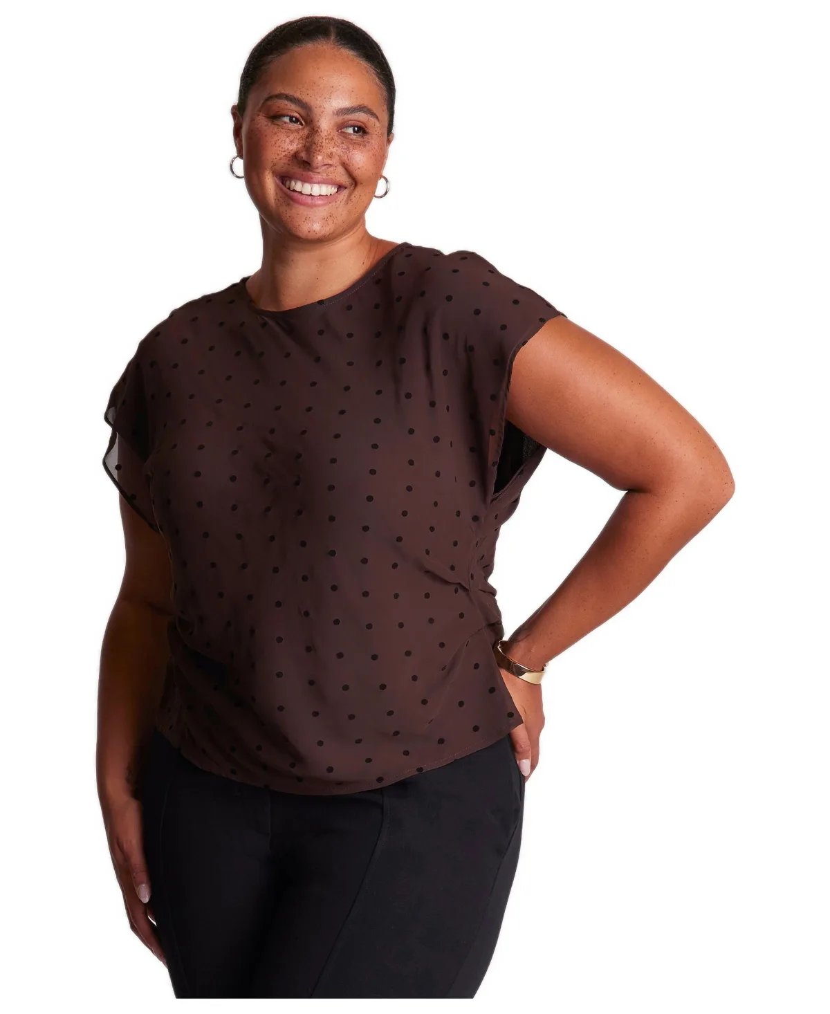 Sable Polka Dot Relaxed Sleeveless Top by Estelle