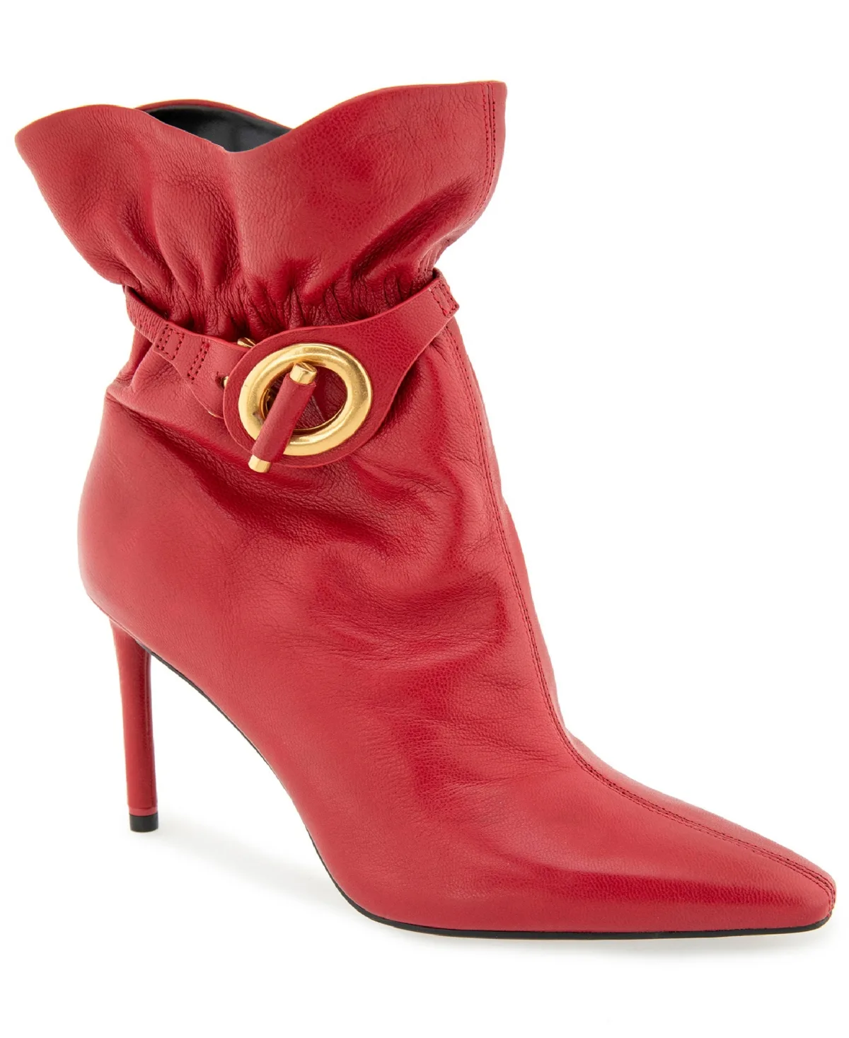 Quinta Pointed Toe Stiletto Oversized Buckle Ankle Booties by Kenneth Cole