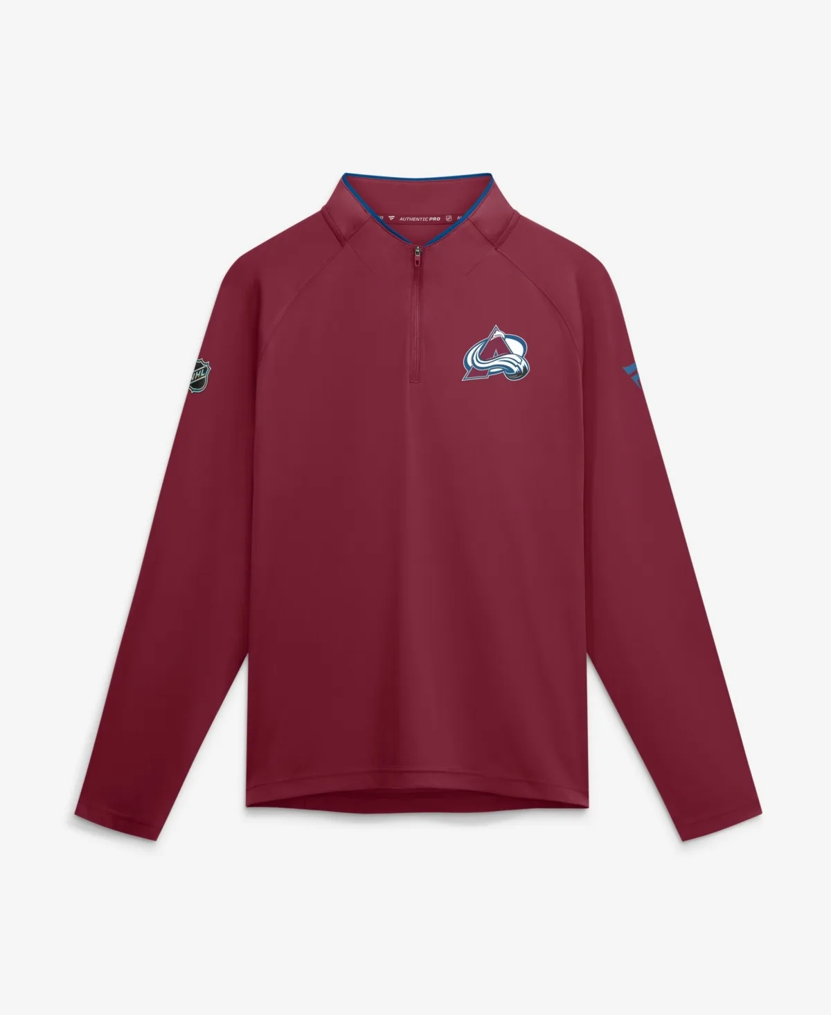 Colorado Avalanche Authentic Pro Rink Raglan Lightweight Quarter-Zip Pullover