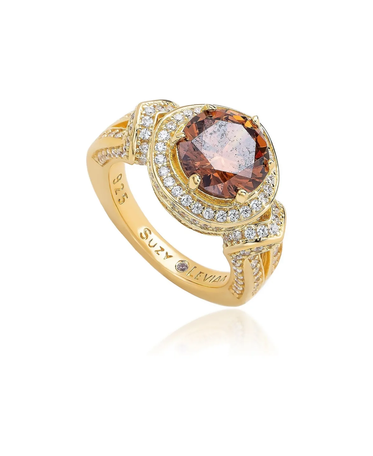 Cubic Zirconia Round-Cut Pave Ring by Suzy Levian New York