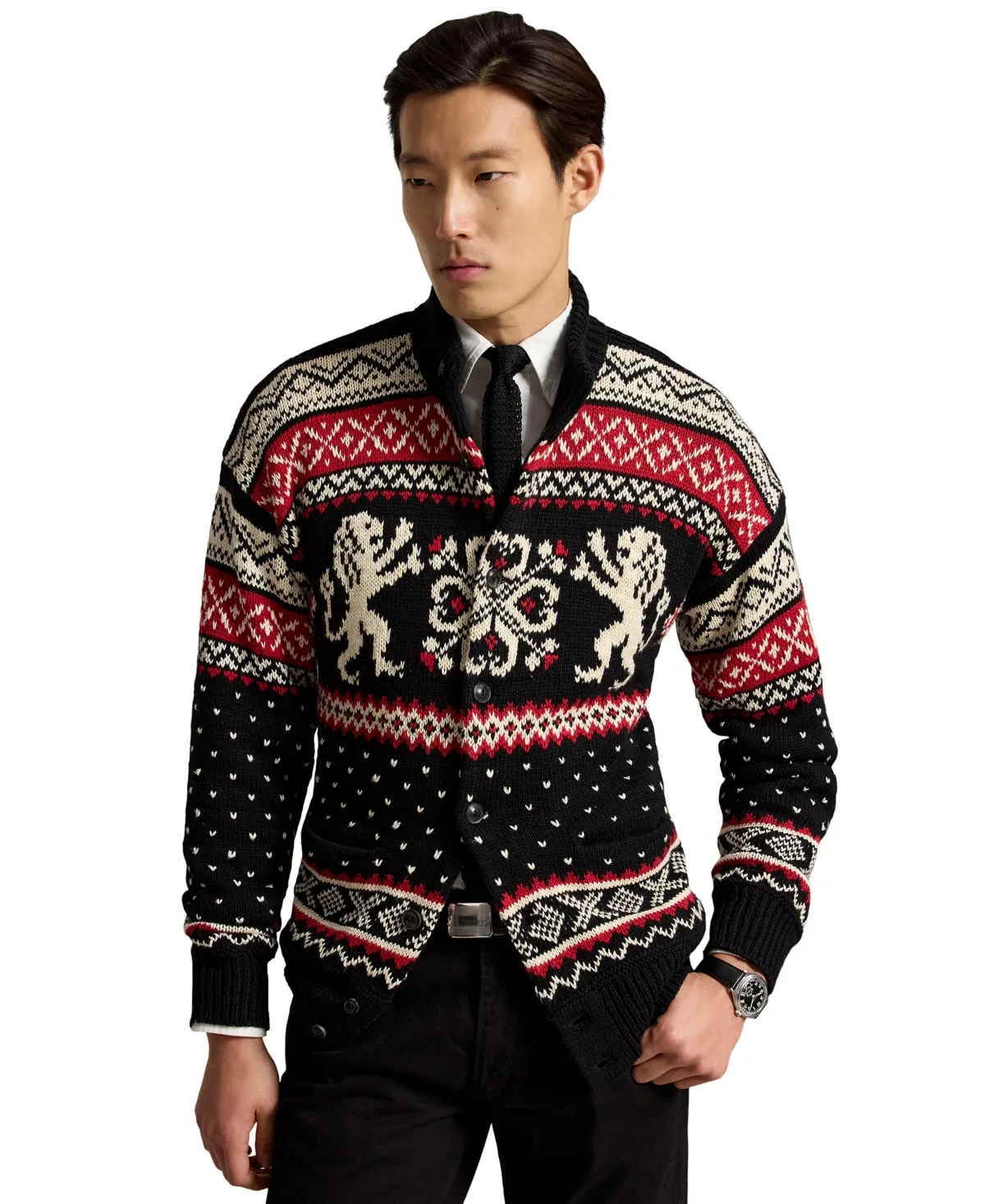 Royal Holiday Fair-Isle Relaxed-Fit Cotton-Cashmere Cardigan by Polo Ralph Lauren