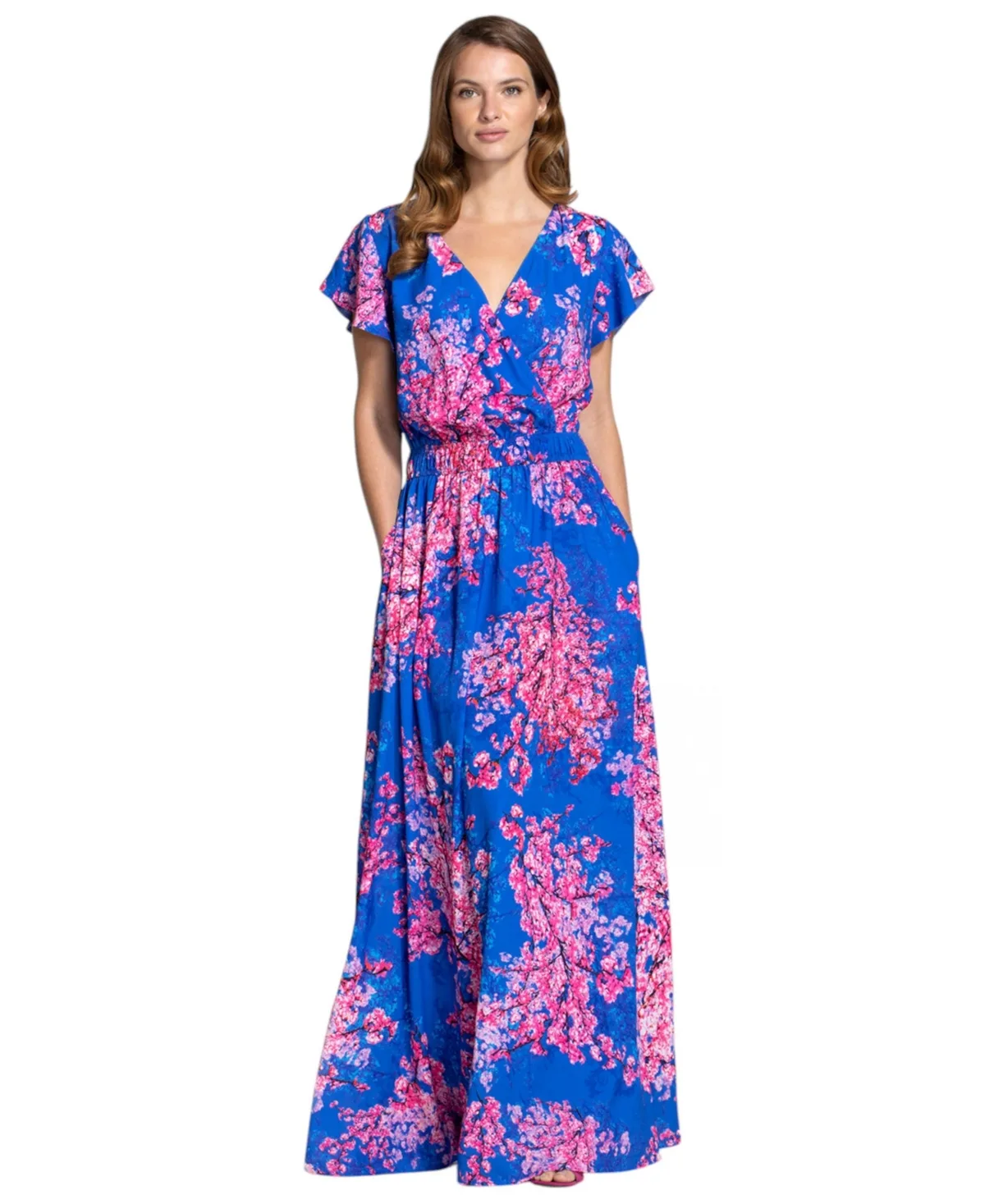 Chiffon Wrap Top Maxi Dress