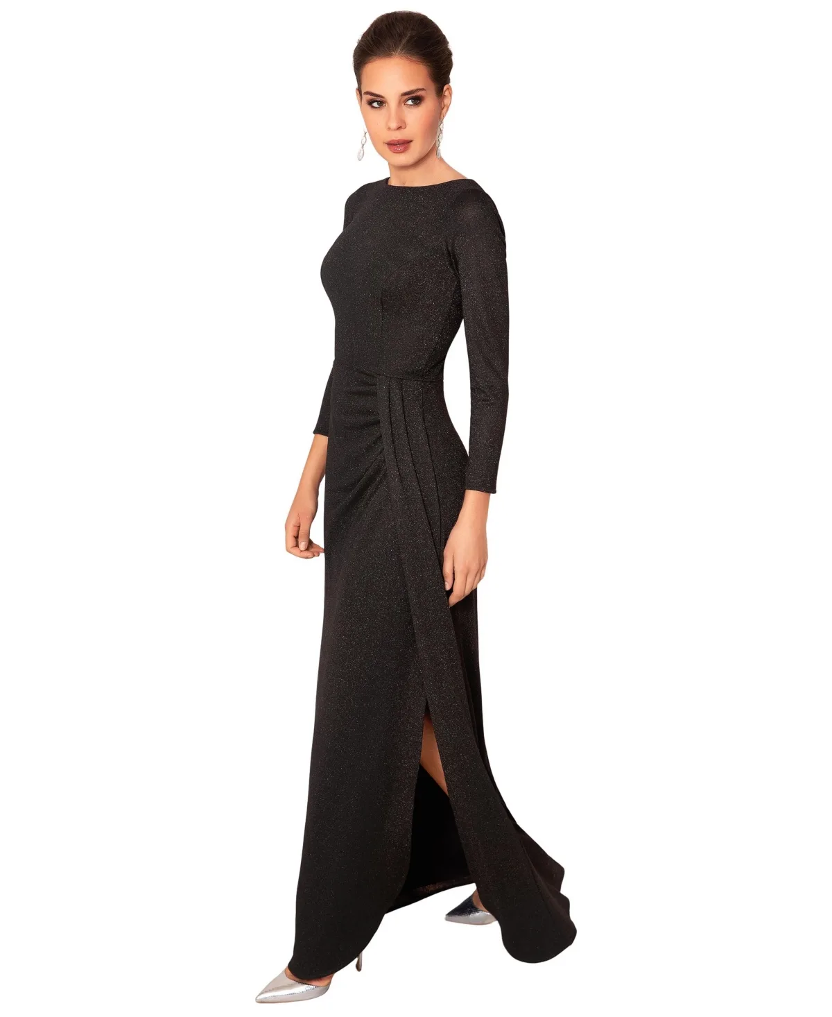Sienna Formal Long-Sleeve Boat-Neck Gown by Alie Street London
