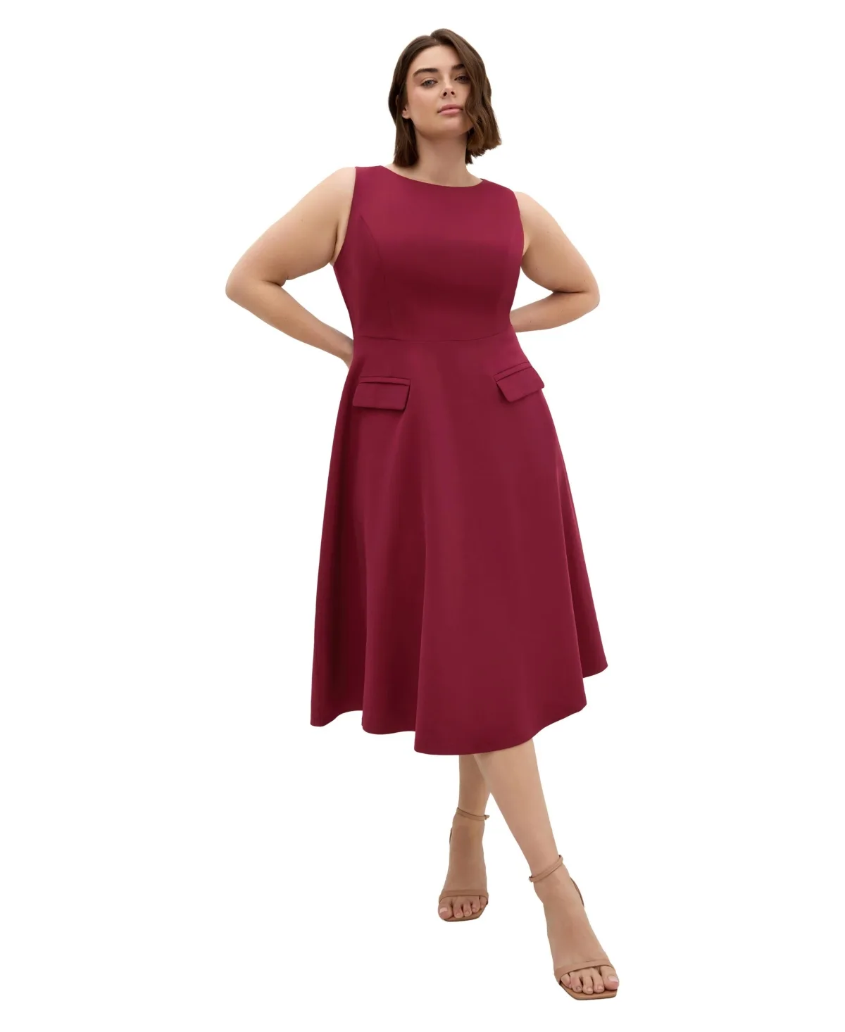 Dynamic Midi A-Line Skater Dress