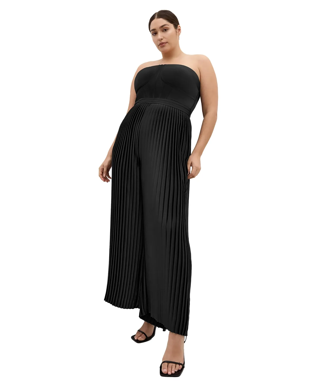 Palazzo Pleat Jumpsuit by City Chic