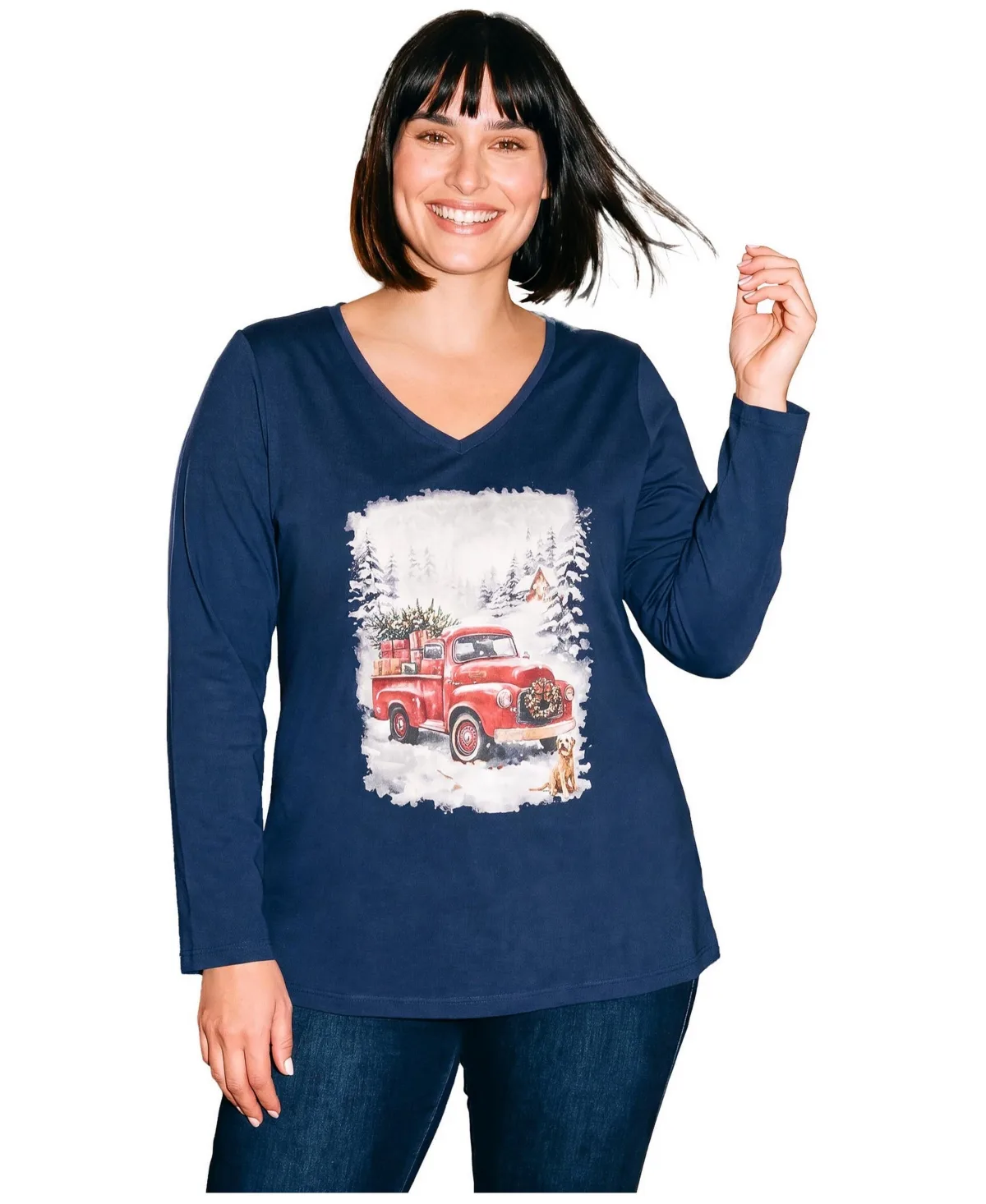 Holiday Graphic Long-Sleeve T-Shirt by Avenue