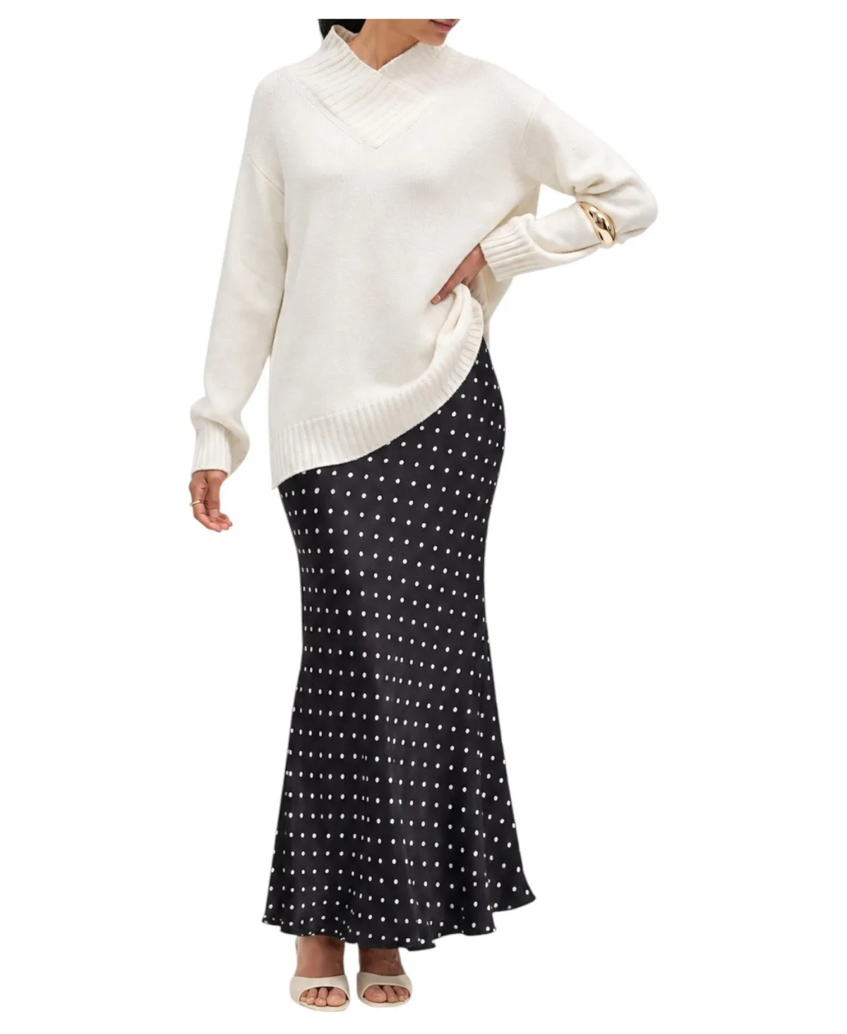 Chinti & Parker Polka-Dot Maxi Bias Skirt by Parker