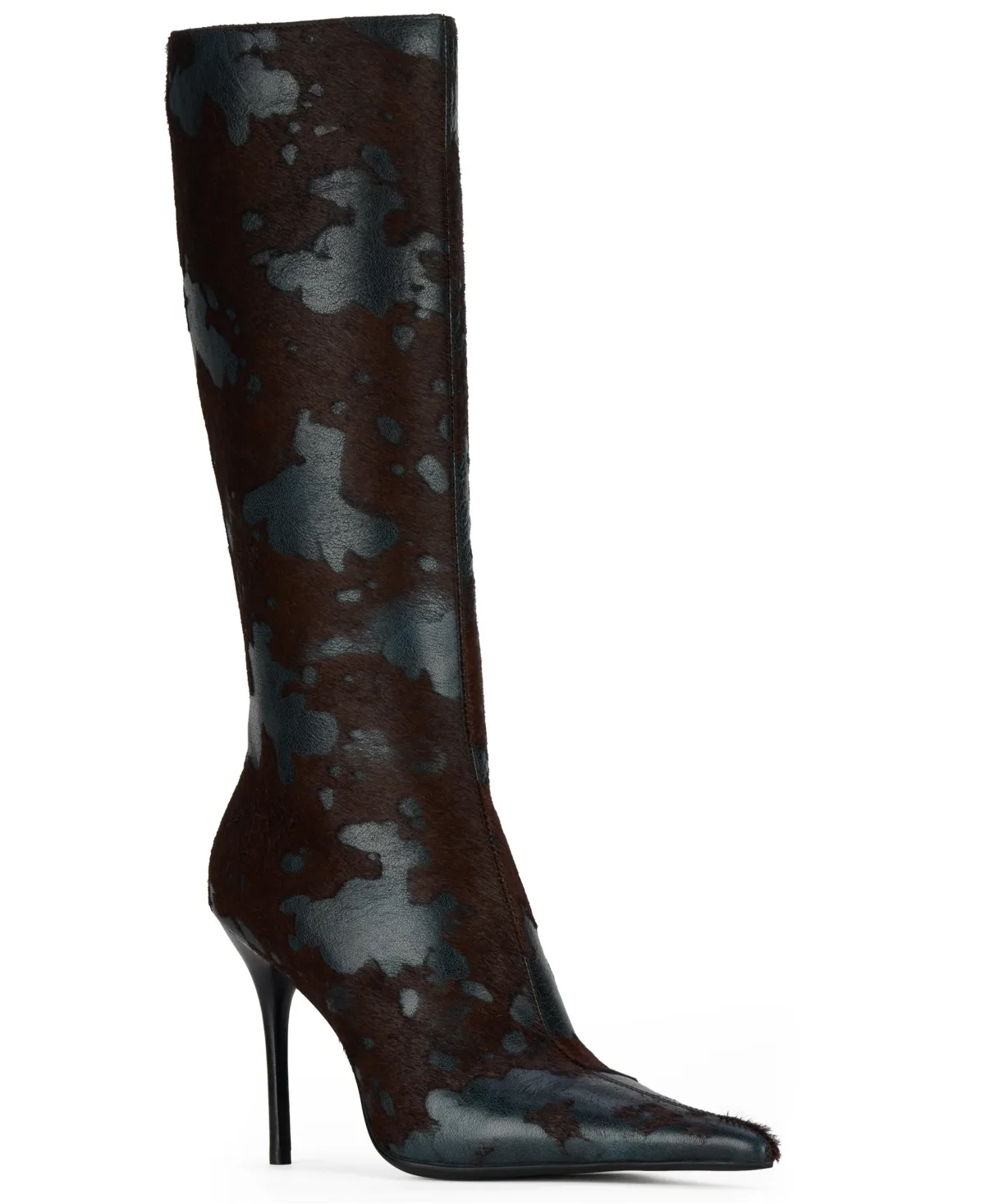 Proposal-F Stiletto Knee-High Pointed-Toe Boots by Jeffrey Campbell