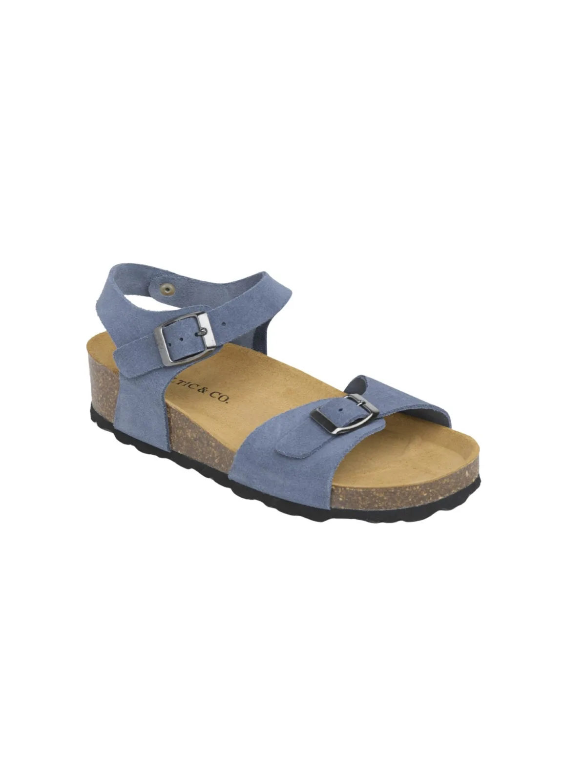 Low Wedge Double Buckle Suede Sandal by Celtic & Co