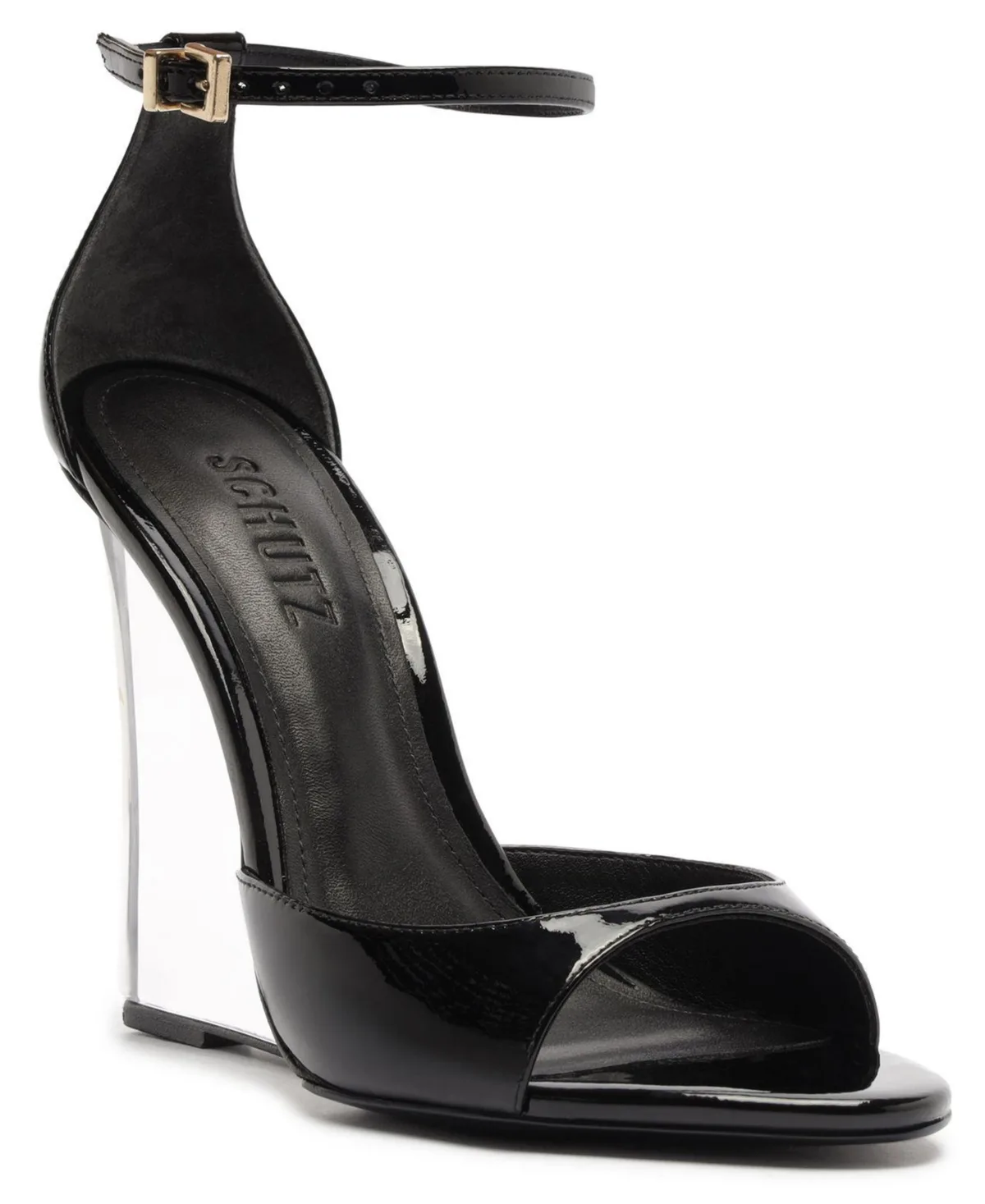 Stella Ankle Strap Ultra High Wedge Leather Sandals by SCHUTZ