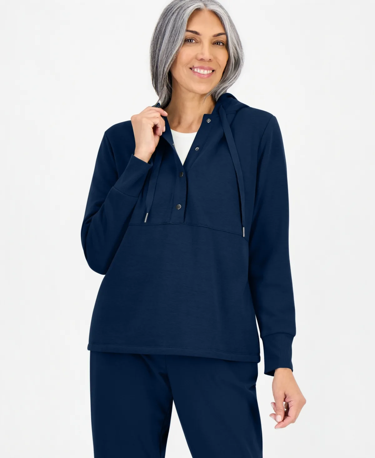 Long-Sleeve Snap Hoodie by Style & Co
