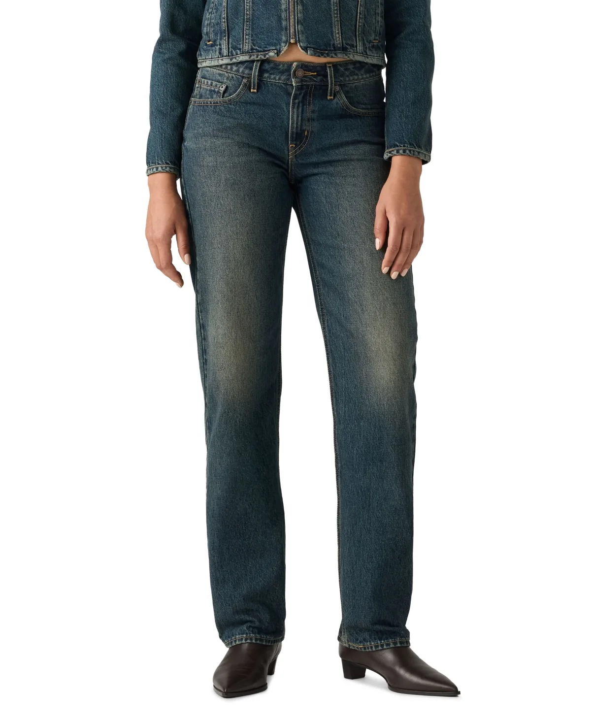 Happy T Low-Rise Straight-Leg Jeans by Levi's