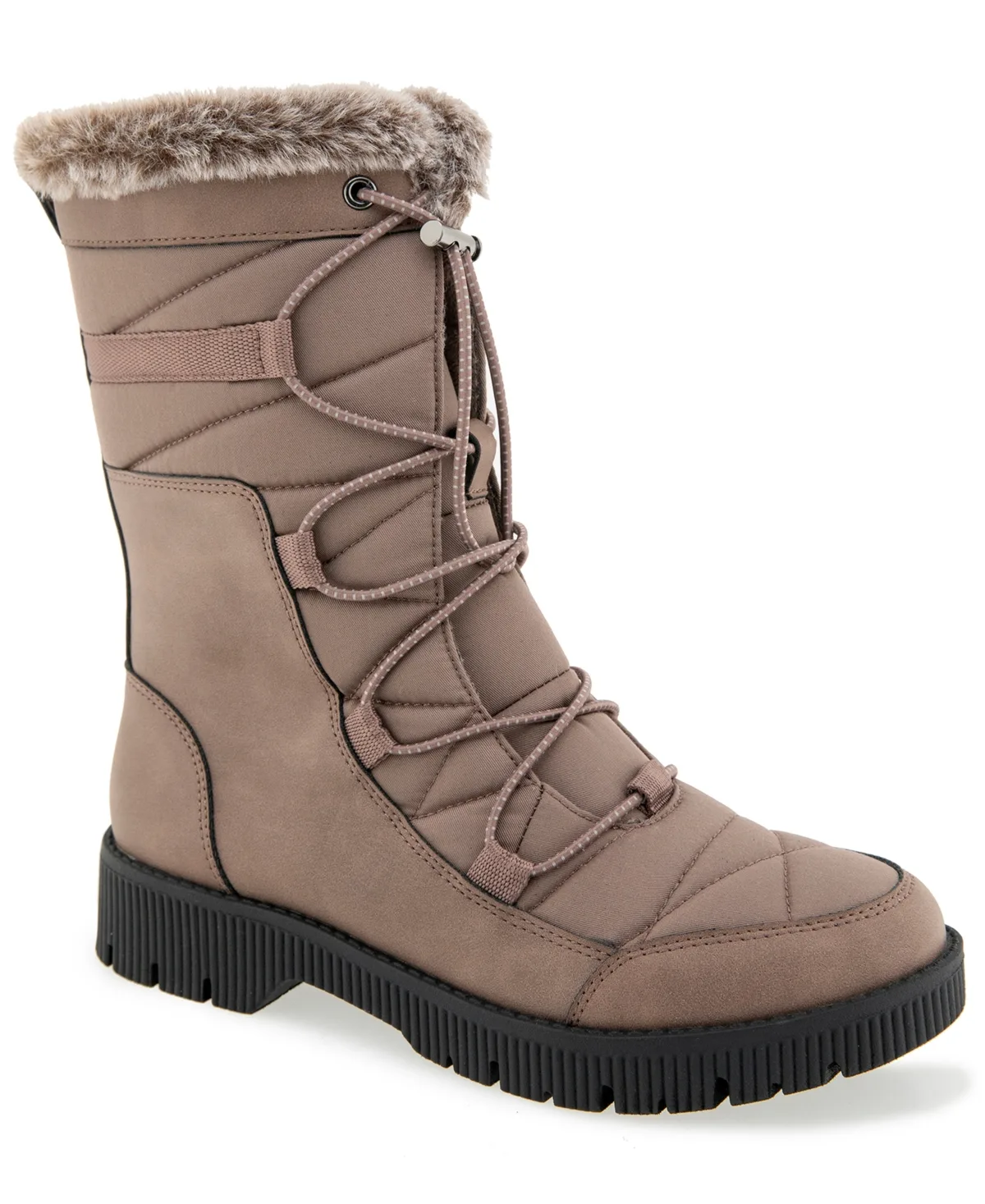 Alta Quilted Faux Fur Trim Casual Boots