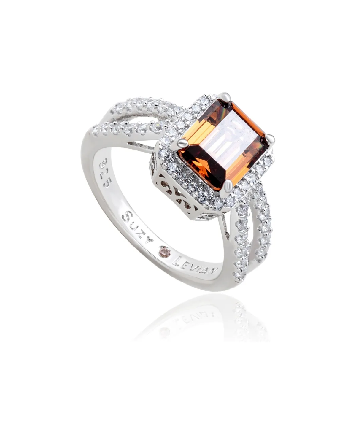 Cubic Zirconia Emerald Cut Ring by Suzy Levian New York