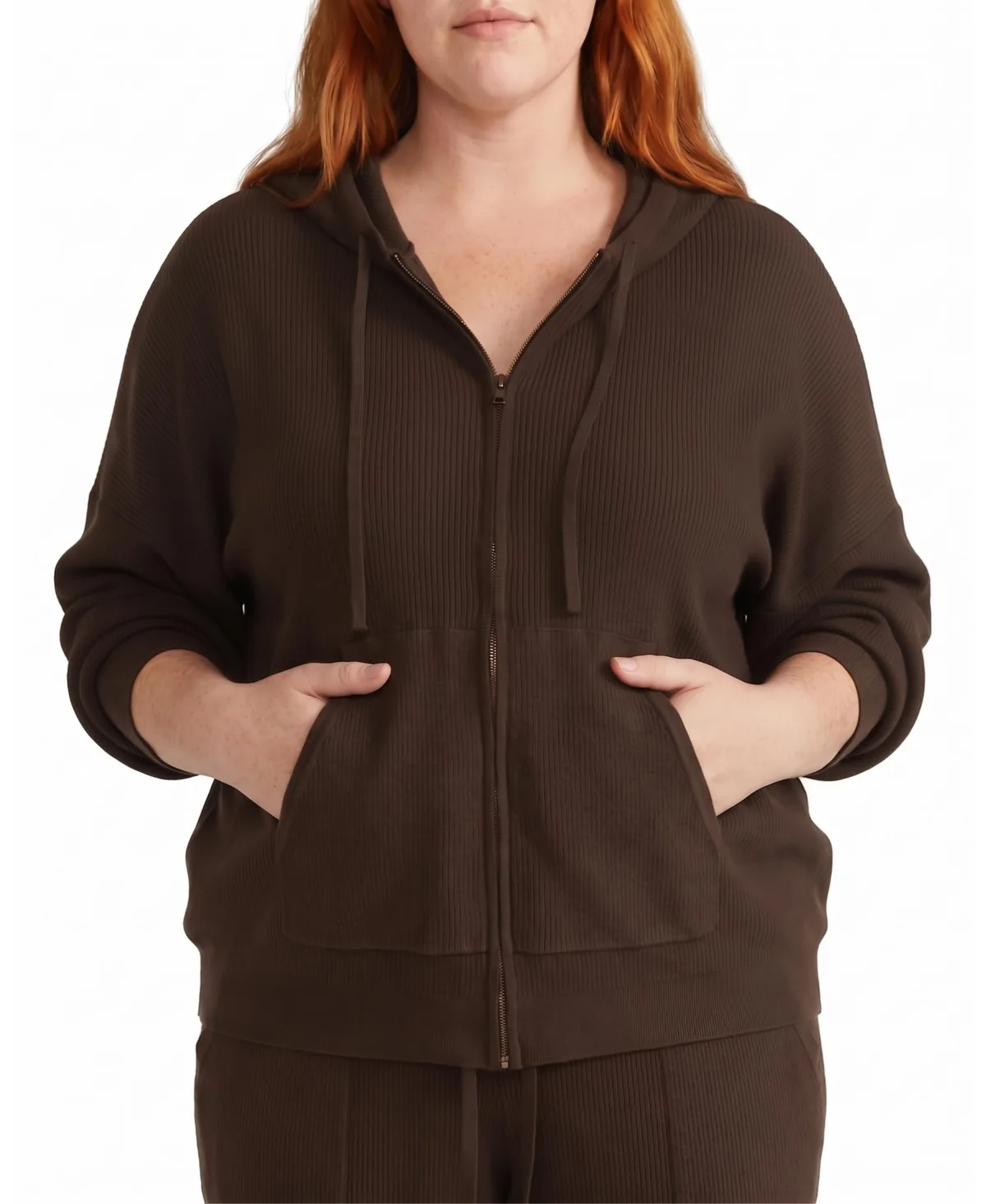 Mila Knitted Zip-Up Long-Sleeve Hoodie by Universal Standard
