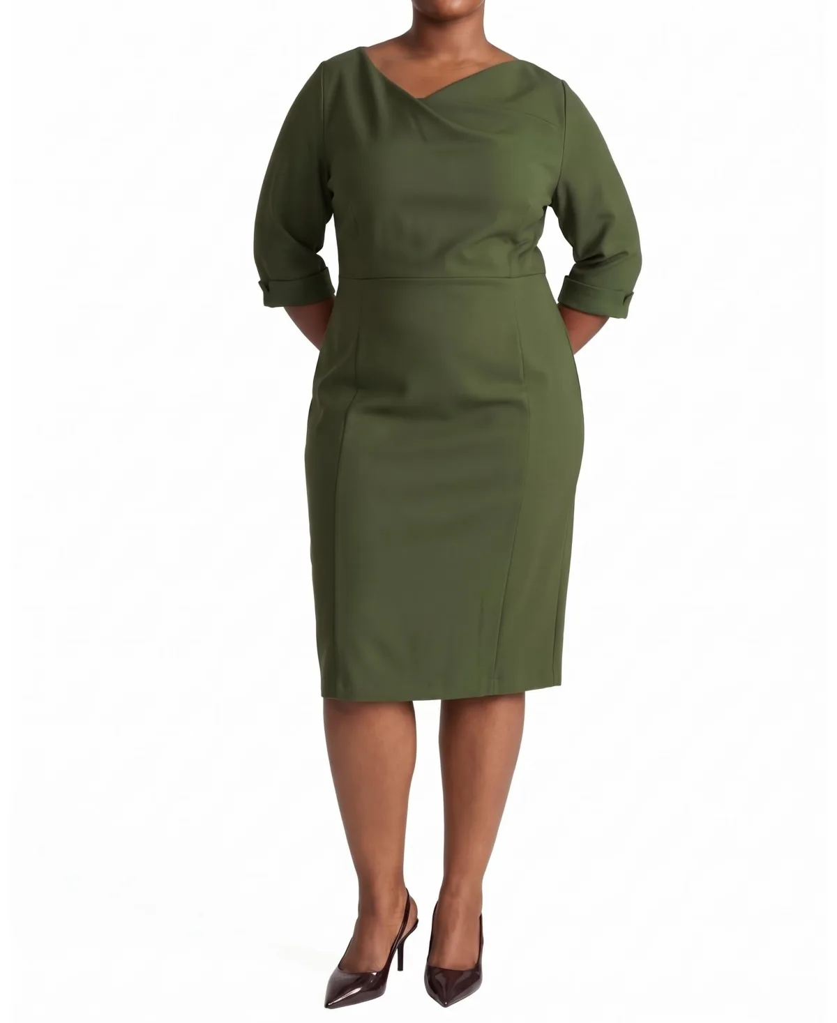 Lando Sheath Ponte Three-Quarter-Sleeve Dress by Universal Standard