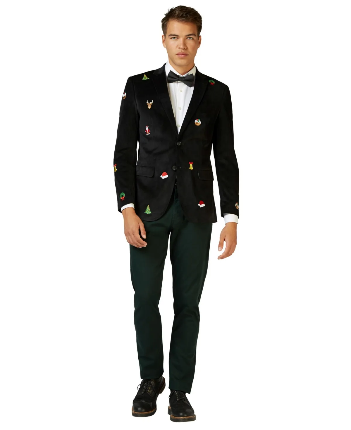Deluxe Black X-Mas Icons Christmas Blazer by Opposuits