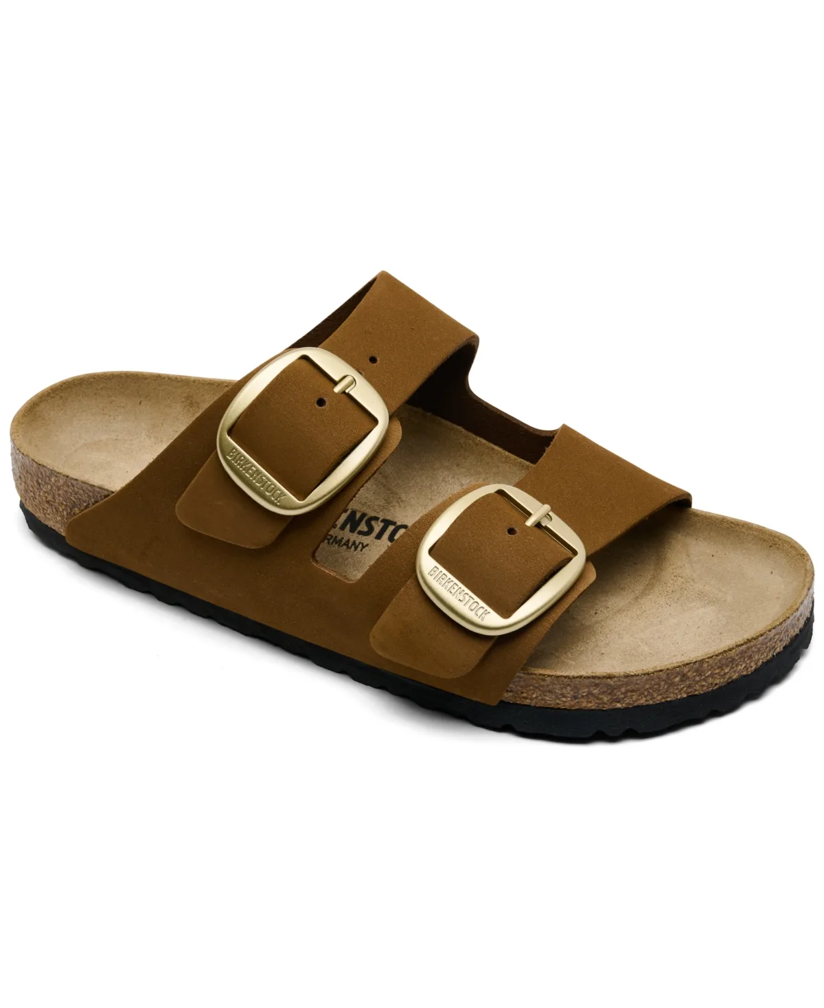Arizona Big Buckle Wide Dual-Strap Arch Support Leather Sandals by Birkenstock