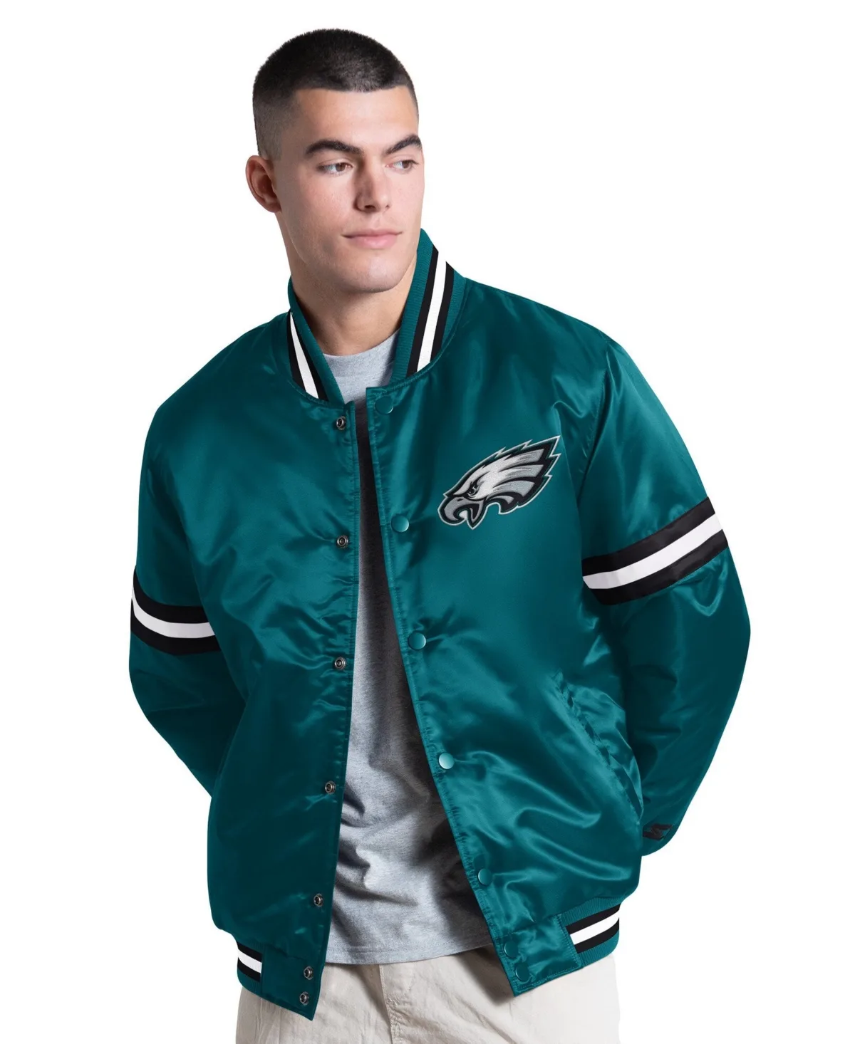 Philadelphia Eagles Courtside Varsity Full Snap Jacket