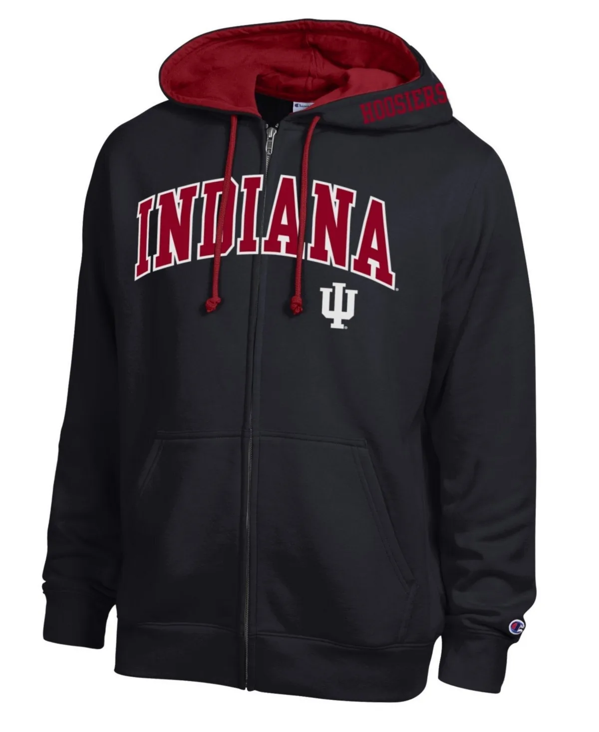 Indiana Hoosiers Arch Logo Full-Zip Fleece Hoodie by Champion