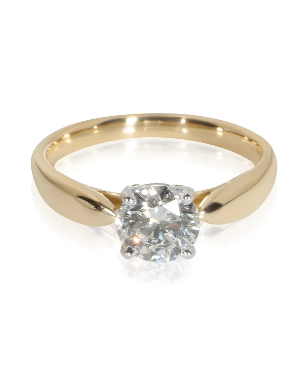 Pre-Owned Tiffany & Co Harmony Round Brilliant Diamond Ring (0.77 ct. t.w.) in 18k Yellow Gold/Platinum by Tiffany & Co.