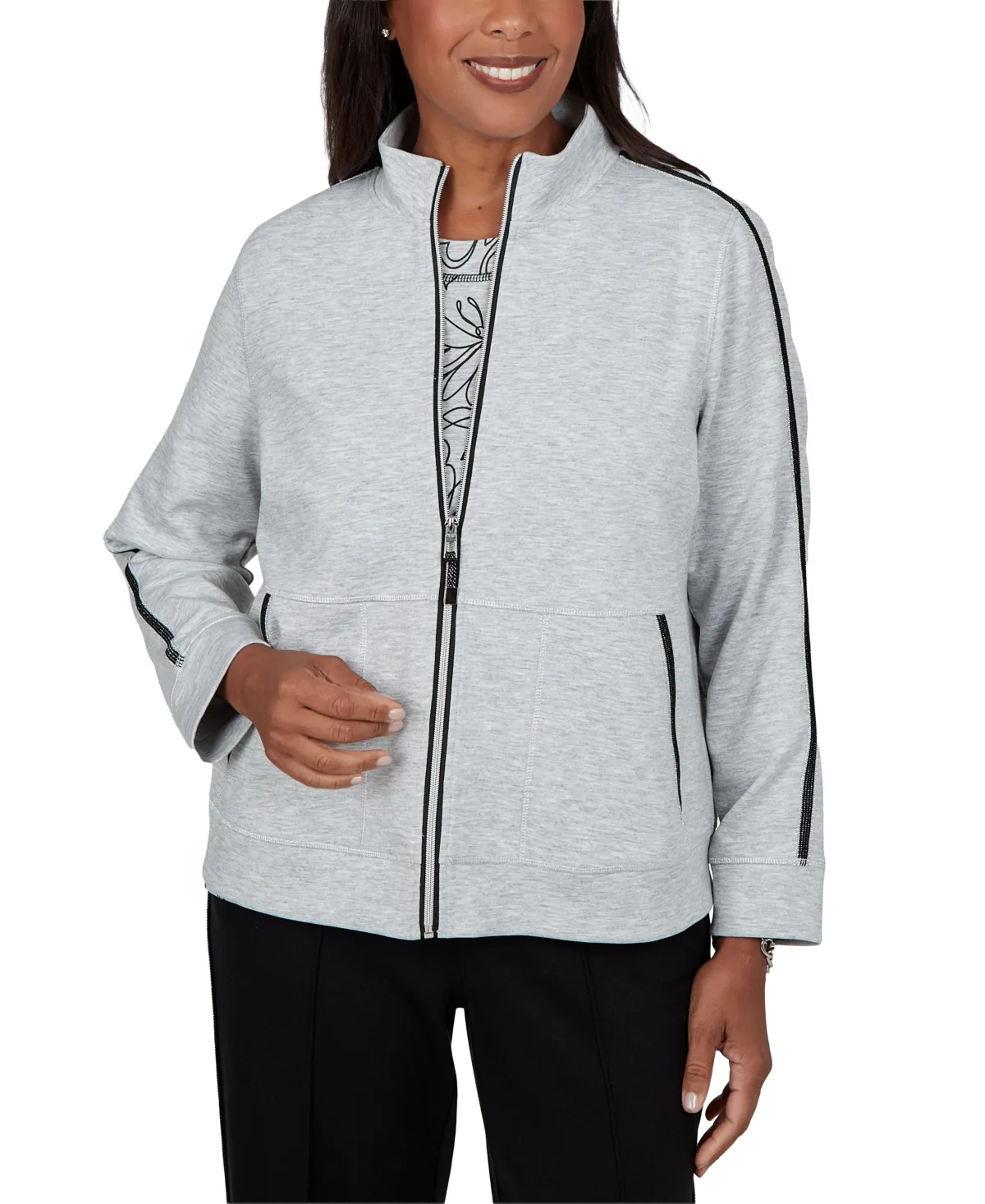 Fleece Stand-Collar Jacket by Alfred Dunner