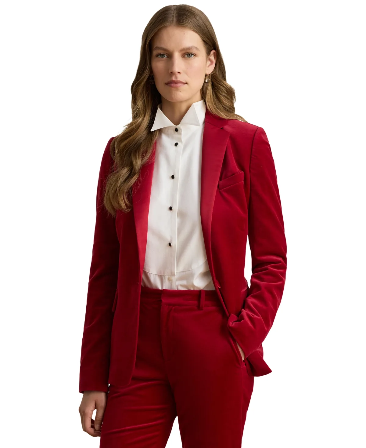 Stretch Velvet Blazer by Ralph Lauren