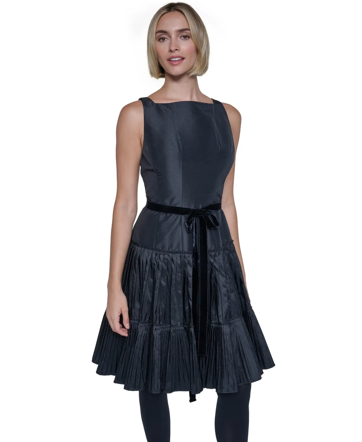 Boat Neck Sleeveless Fit & Flare Dress by Sonia Rykiel