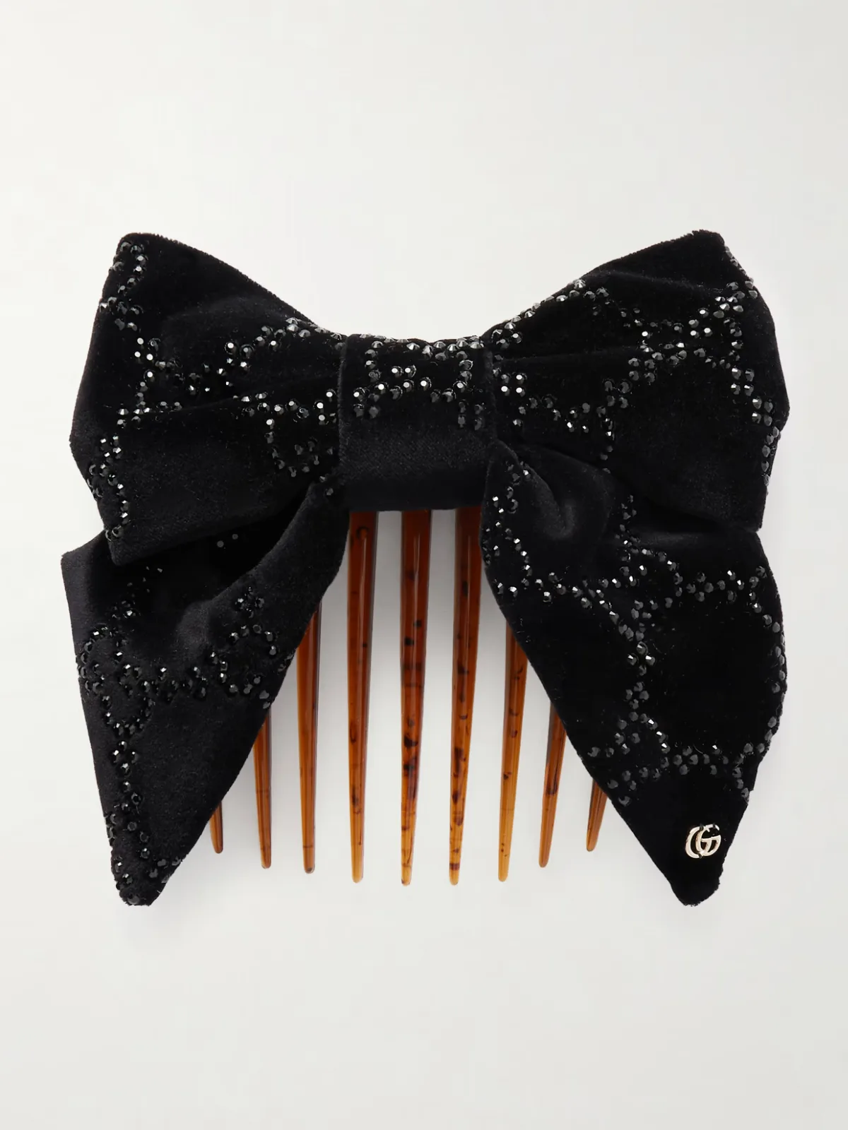 - Crystal-embellished Cotton-blend Velvet Hair Clip - by Gucci