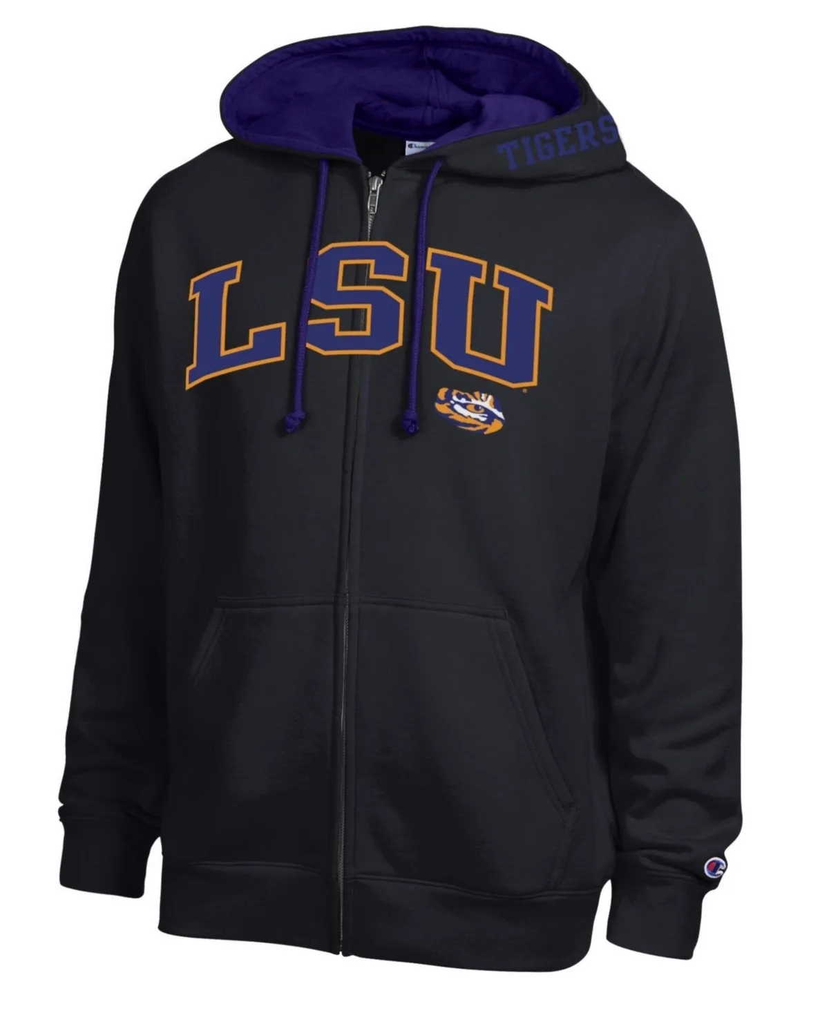 LSU Tigers Arch Logo Full-Zip Fleece Hoodie by Champion