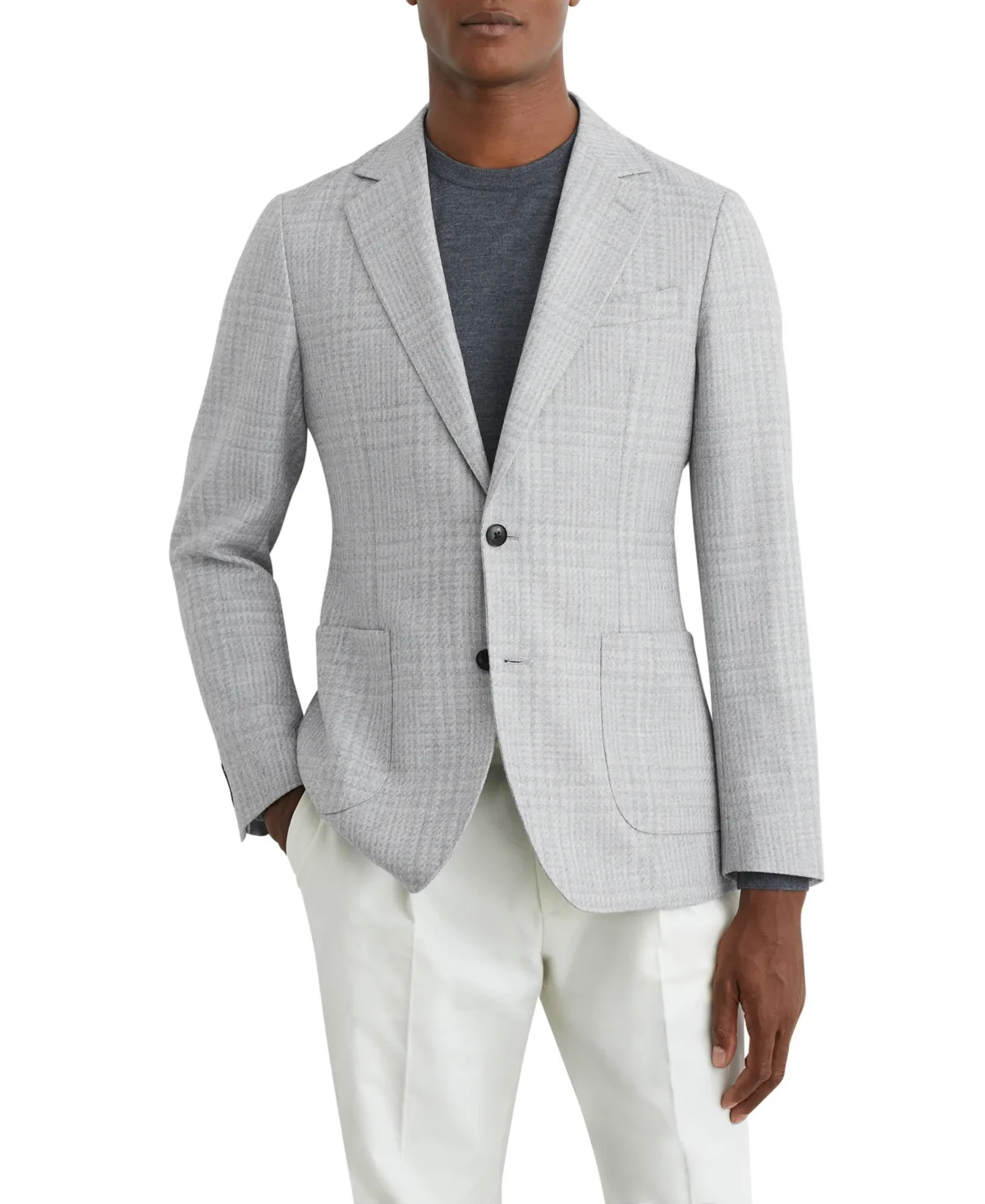 Jacob Tailored-Fit Checked Wool-Blend Blazer by Reiss